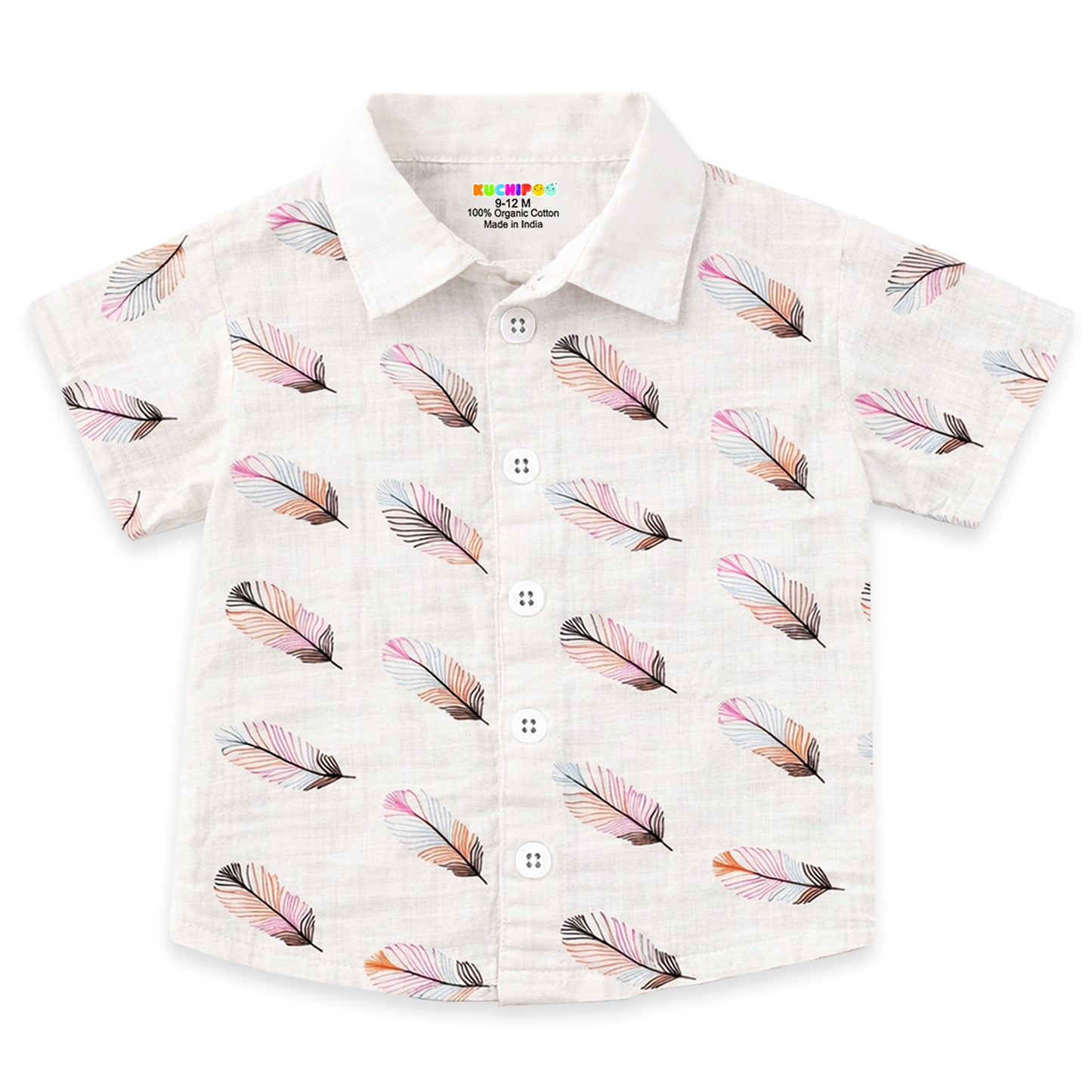 Kuchipoo Boys 100% Muslin Organic Cotton Co-Ord Set | Printed Half Sleeve Shirt & Shorts | Soft Breathable Fabric | Casual Summer Wear | Boys Stylish Outfit