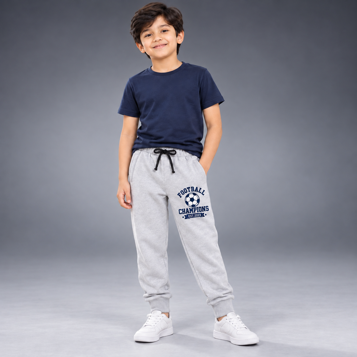 Kuchipoo Boys Printed Jogger Track Pants | Soft & Comfortable Regular Fit Lower with Elastic Waist, Drawstring & Ribbed Cuffs | Casual Sportswear for Kids | Pack of 3