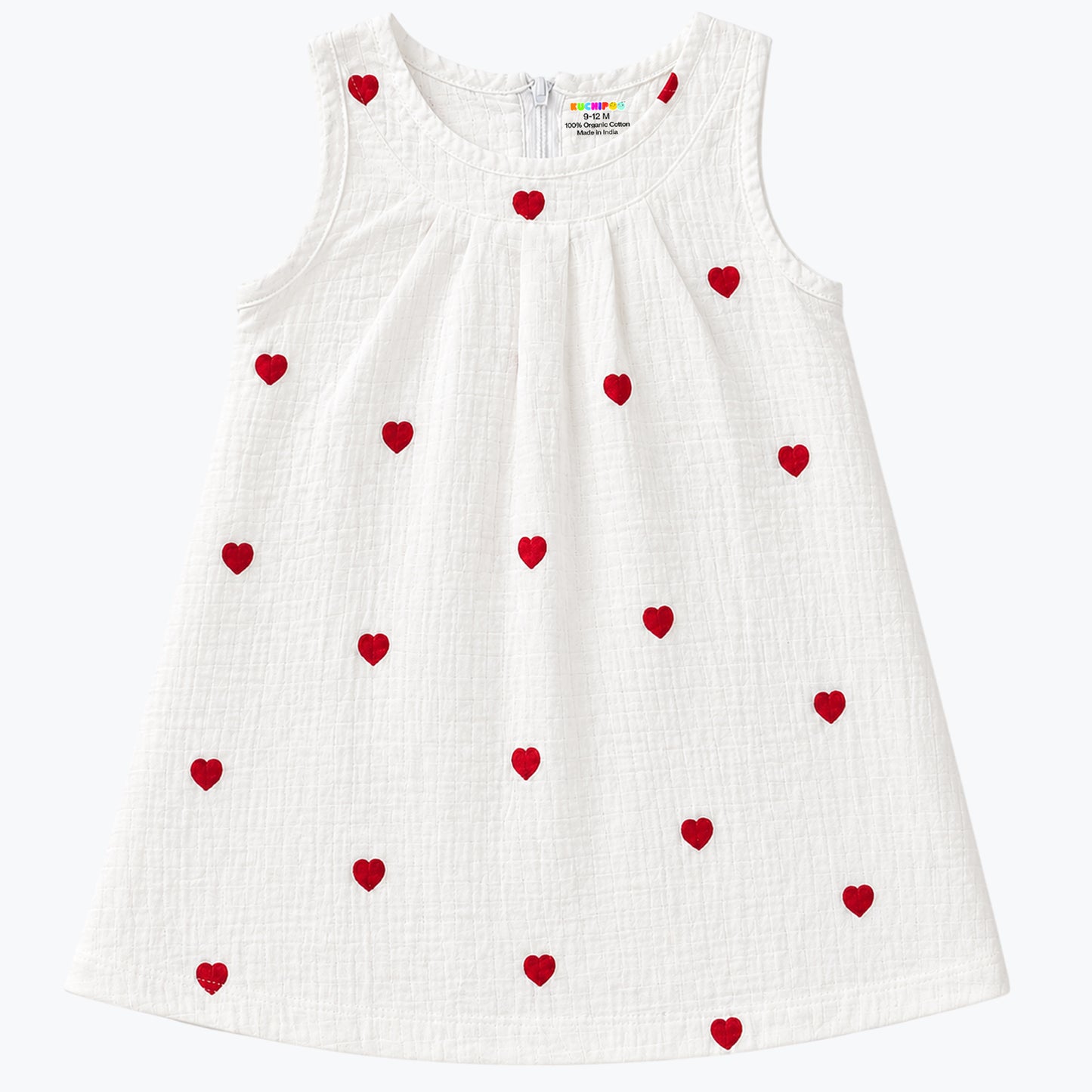 Kuchipoo Baby Girls 100% Muslin Cotton Sleeveless Frocks with Back Zip Closure – Soft & Breathable Dresses - Pack of 3