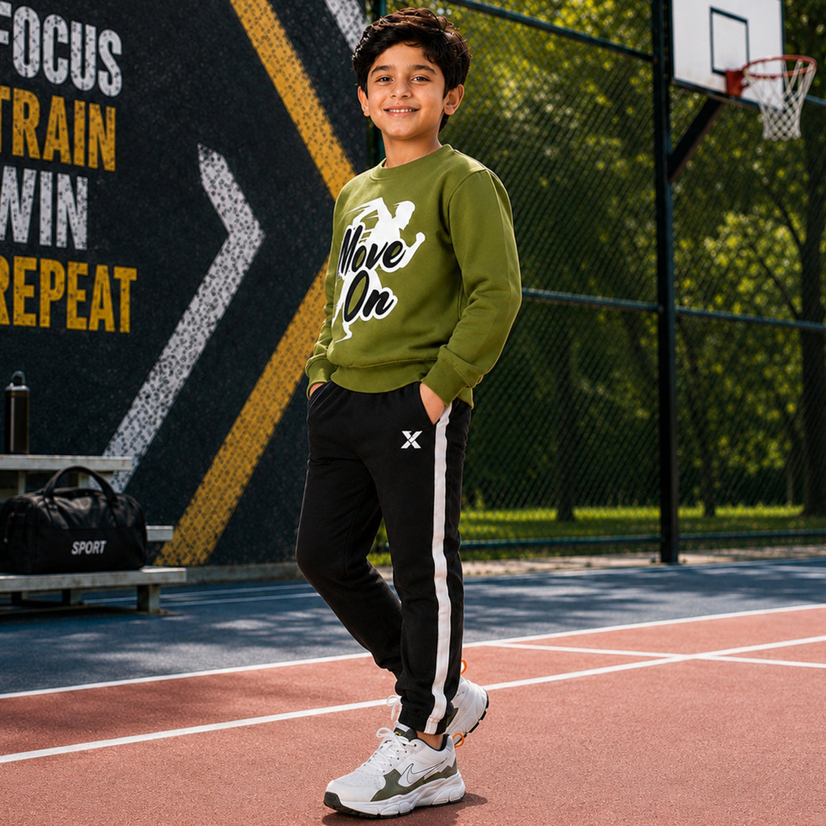 Kuchipoo Boys Graphic Printed Full Sleeve Round Neck Sweatshirt | Regular Fit Winterwear