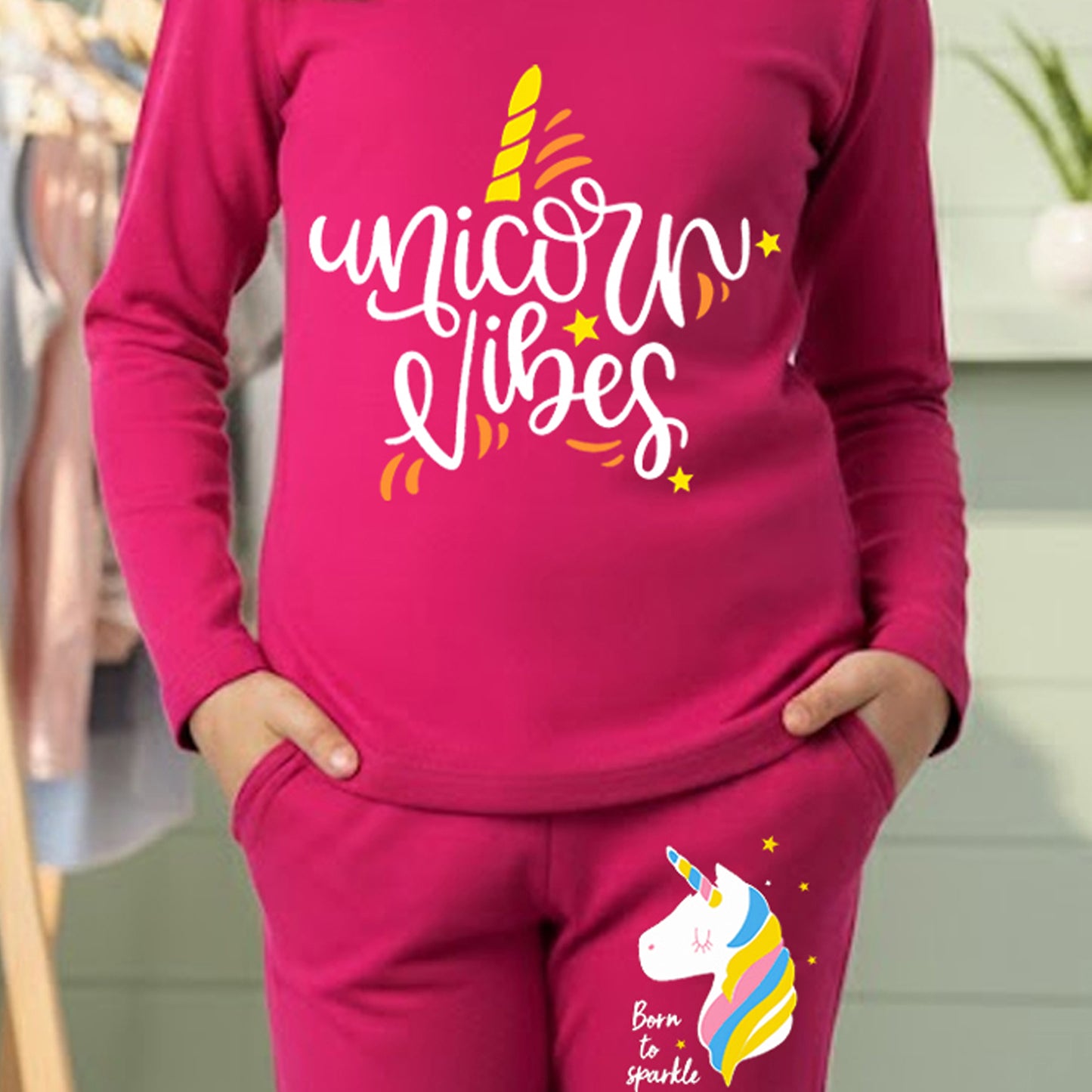 Kuchipoo Girls Regular Fit Cotton T-Shirt and Trackpant Set