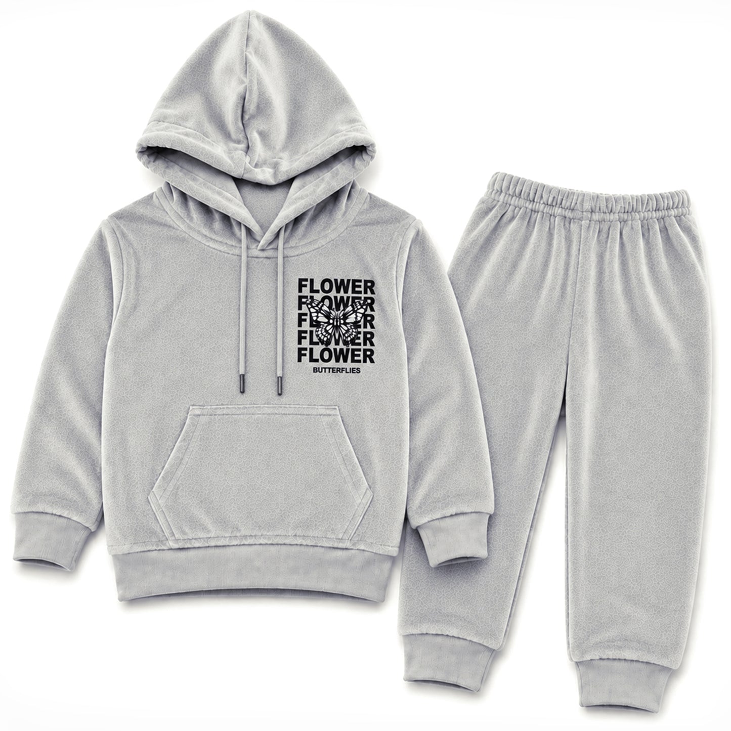 Kuchipoo Girls Velvet Hooded Sweatshirt & Jogger Set | Soft Velour Hoodie with Kangaroo Pocket & Pajama | Warm Full Sleeve Winterwear
