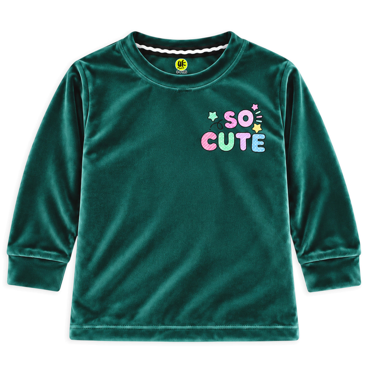 Kuchipoo Girls Velvet Top & Pajama Set | Soft Velour Round Neck Full Sleeve Top & Pajama | Warm Winterwear
