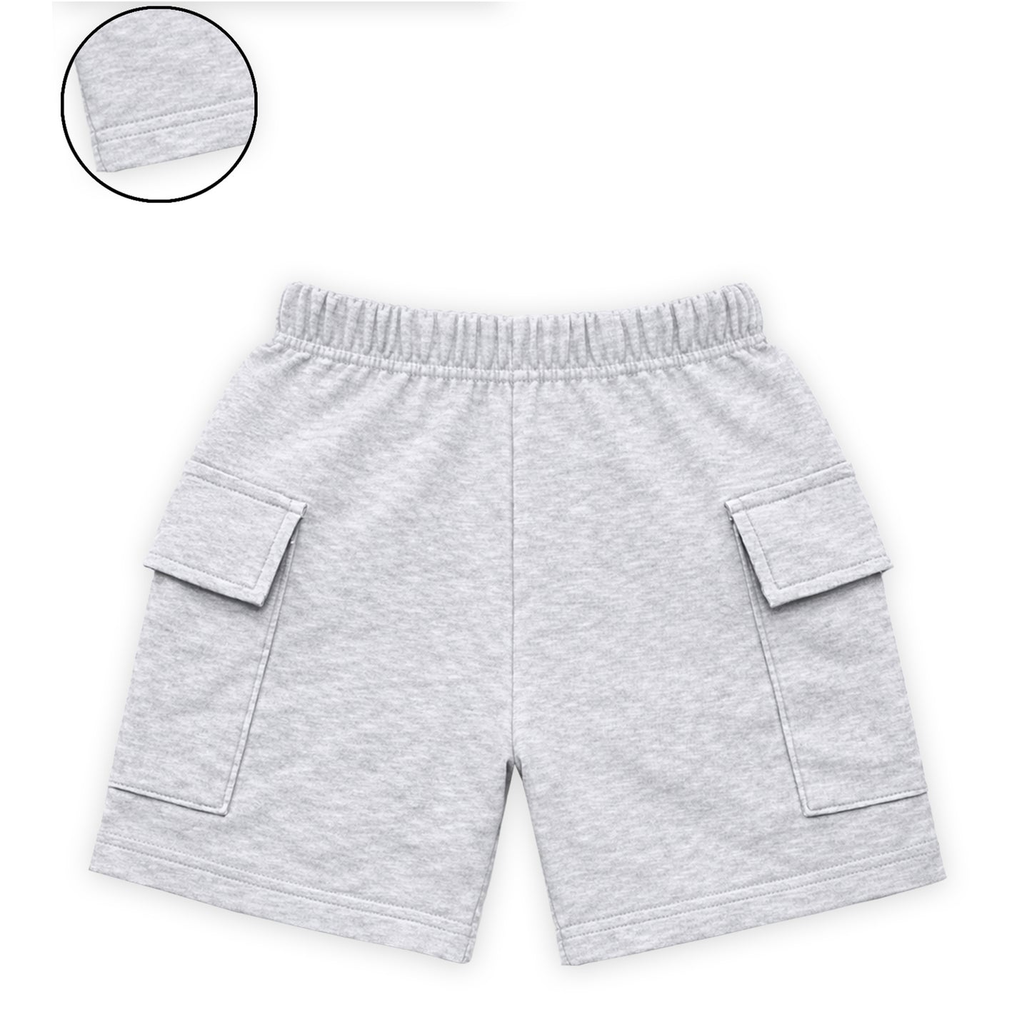 Kuchipoo Boys Cotton Cargo Shorts | Elastic Waistband | Double Pocket Shorts | Summer Casual Wear for Kids | Pack of 3