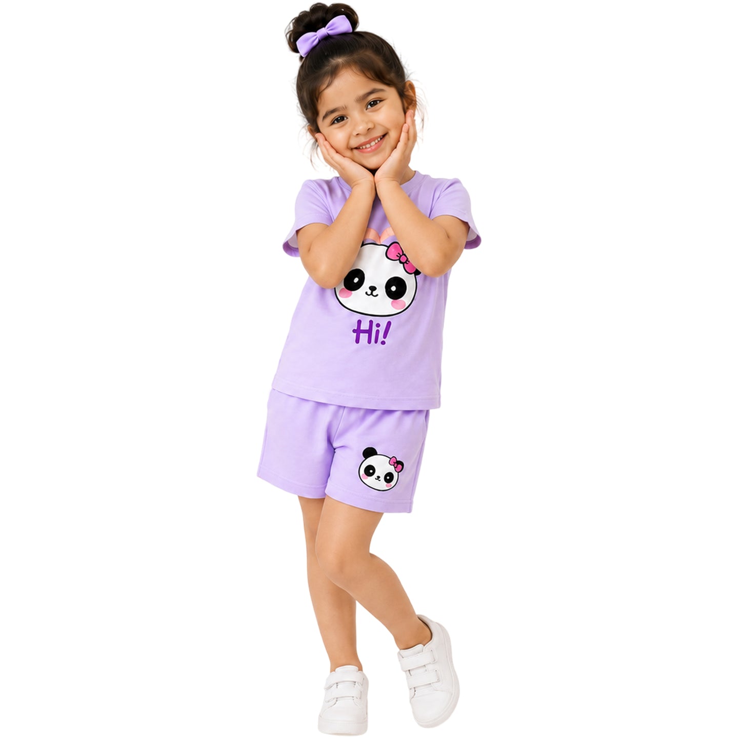 Kuchipoo Girls Cotton T-Shirt & Shorts | Printed Summer Wear Set | Soft & Comfortable Kids Clothing | Pack of 3
