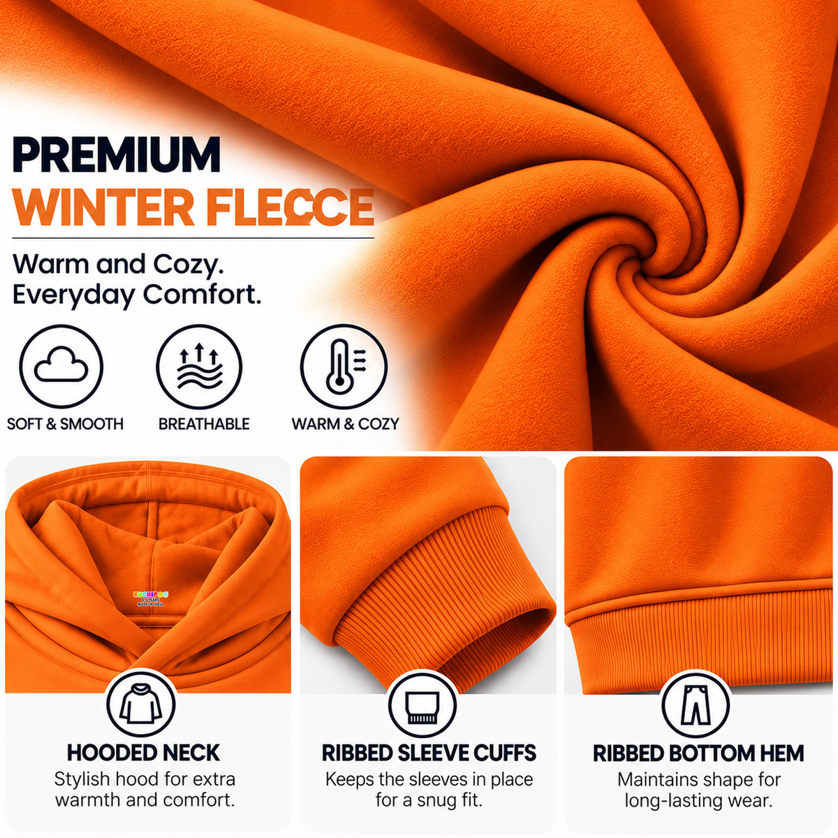 Kuchipoo Boys Regular Fit Winterwear Hoodie