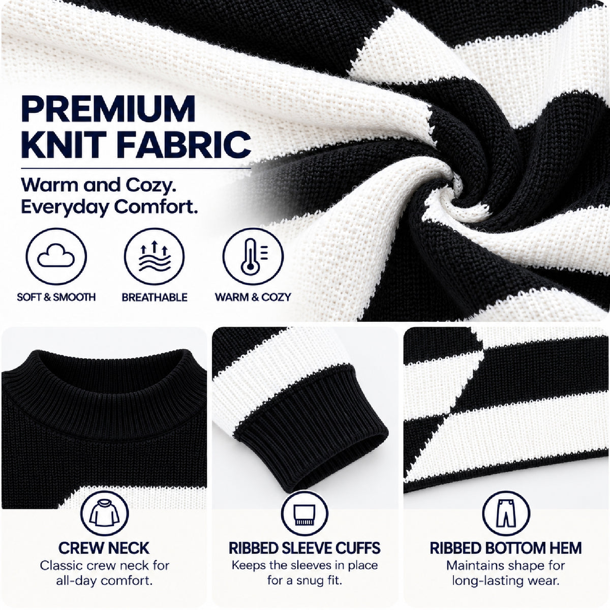 Kuchipoo Boys' High Neck Winter Wear Knitted Sweater | Full Sleeves Warm Pullover | Casual & Stylish Kids' Jumper