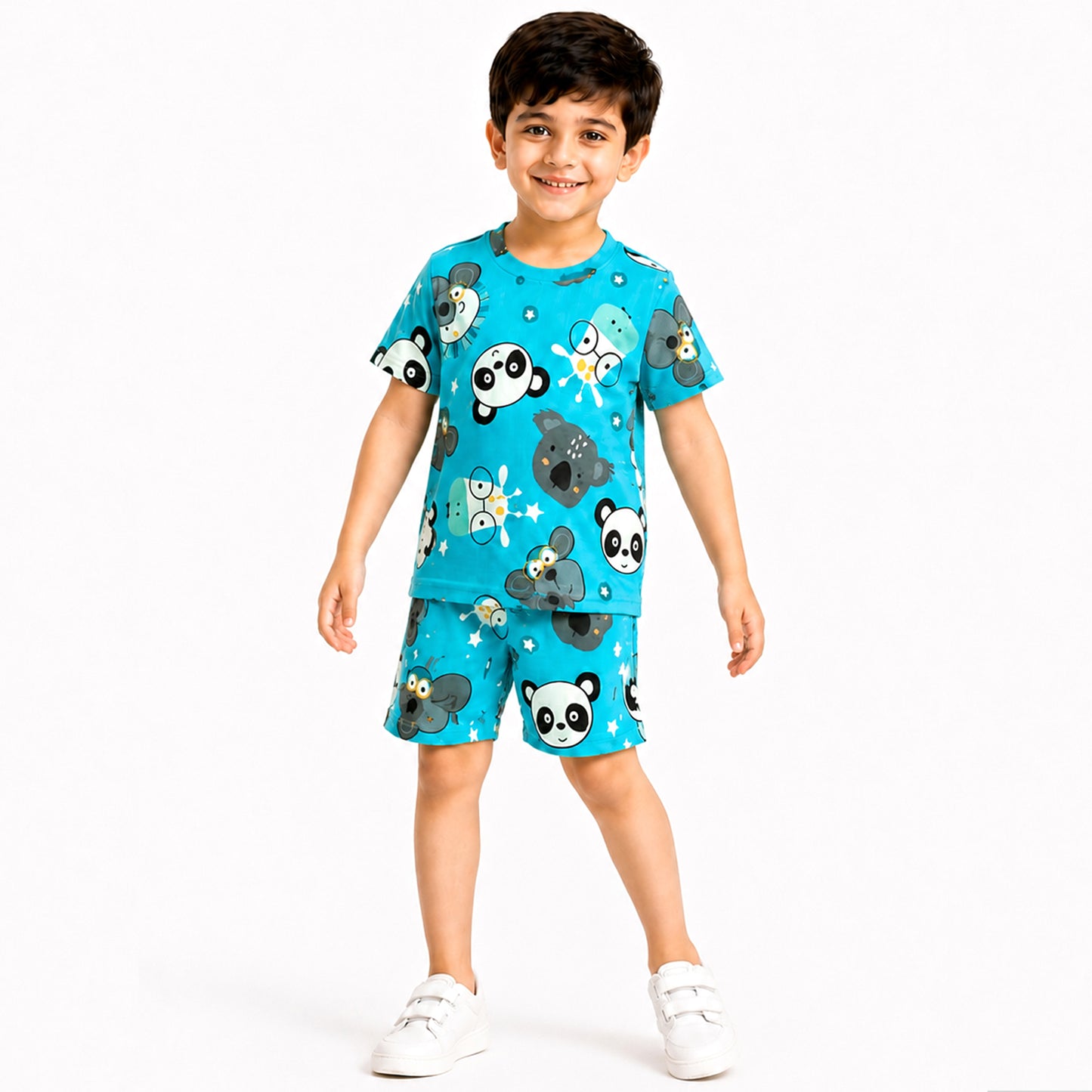 Kuchipoo Boys Cotton T-Shirt & Shorts | Printed Summer Wear Set | Soft & Comfortable Kids Clothing | Pack of 3