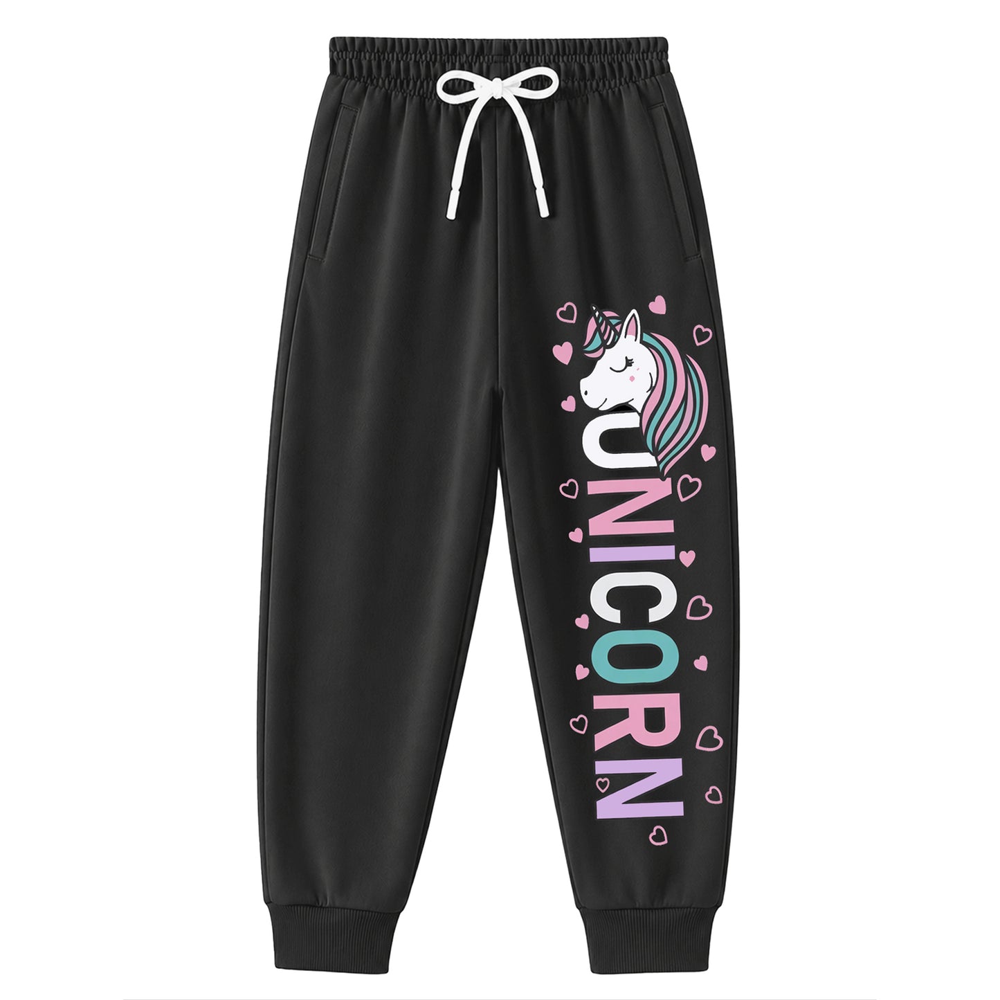 Kuchipoo Girls Cotton Jogger Pants with Elastic Waist & Drawstring – Soft & Comfortable Track Pants for Kids – Pack of 3