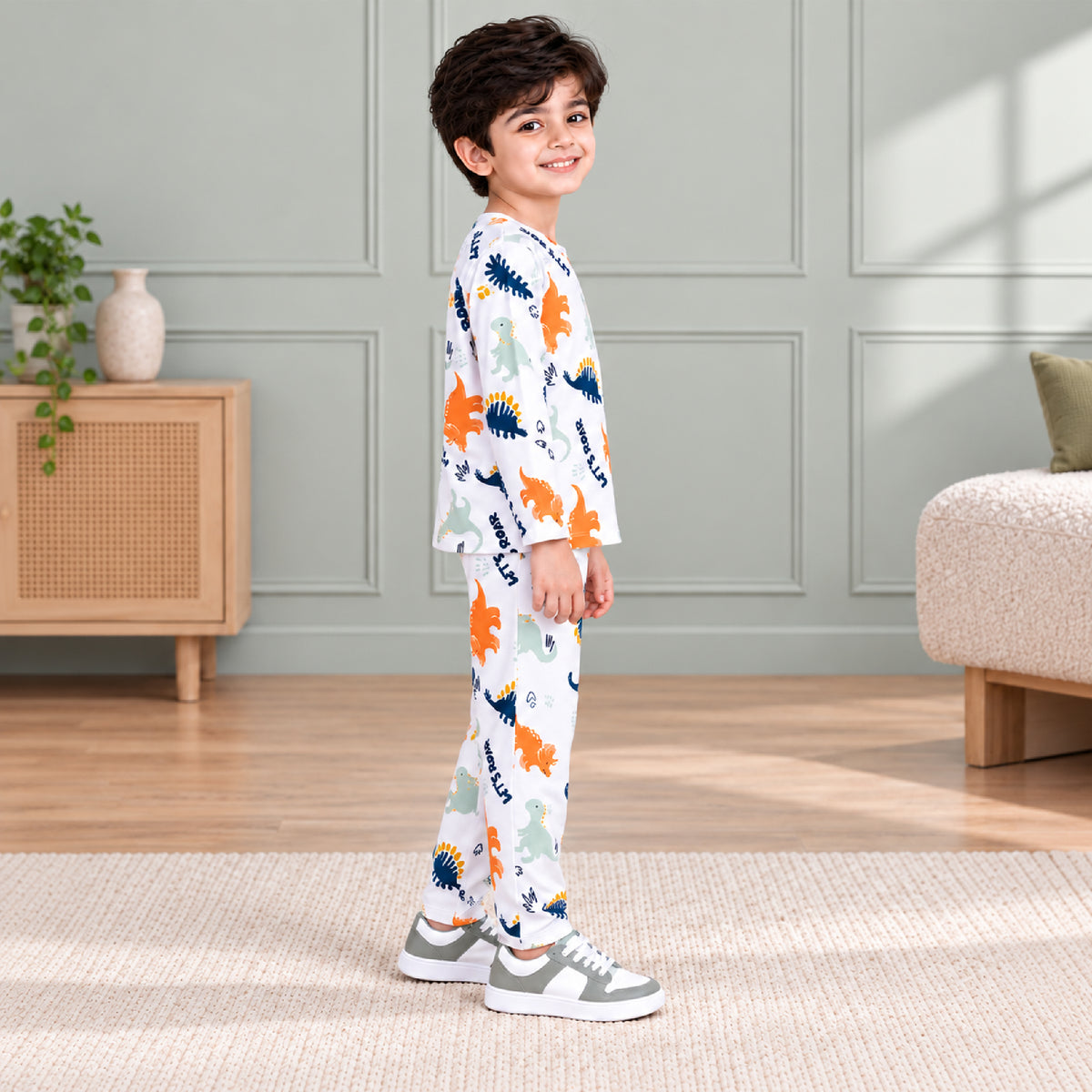 Kuchipoo Boys and Girls Printed Full Sleeve T-Shirt & Pajama Set | Soft & Comfortable Kids Night Suit | Cozy Casual Wear for Light Winters
