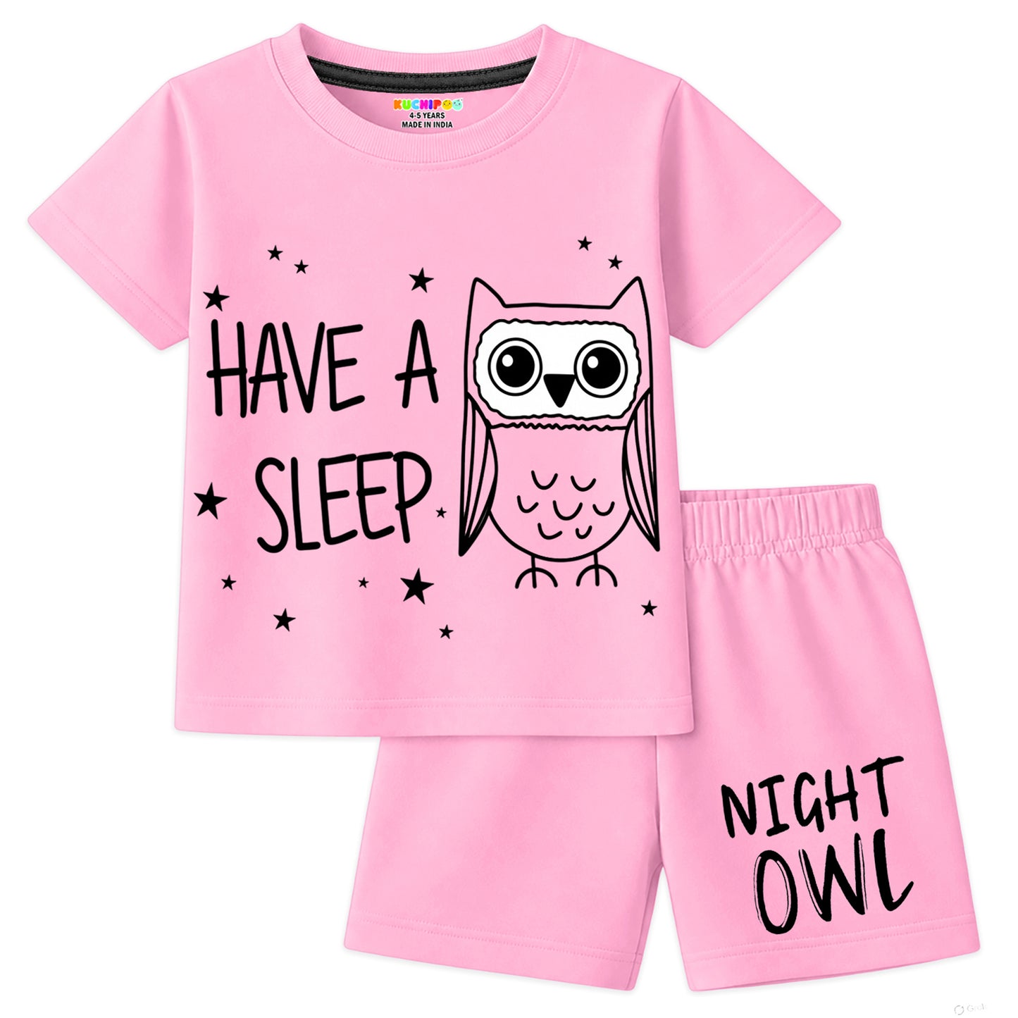 Kuchipoo Girls Cotton T-Shirt & Shorts | Printed Summer Wear Set | Soft & Comfortable Kids Clothing | Pack of 3