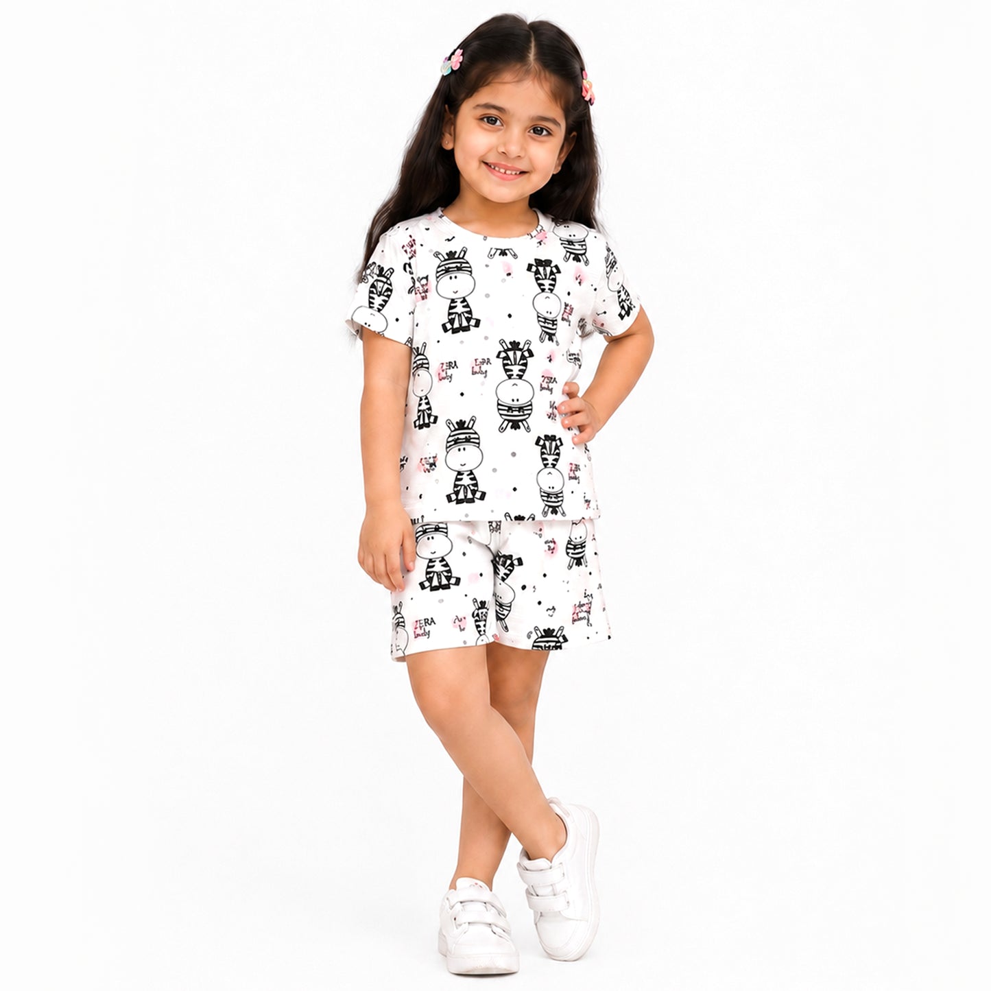 Kuchipoo Girls Cotton T-Shirt & Shorts | Printed Summer Wear Set | Soft & Comfortable Kids Clothing | Pack of 3