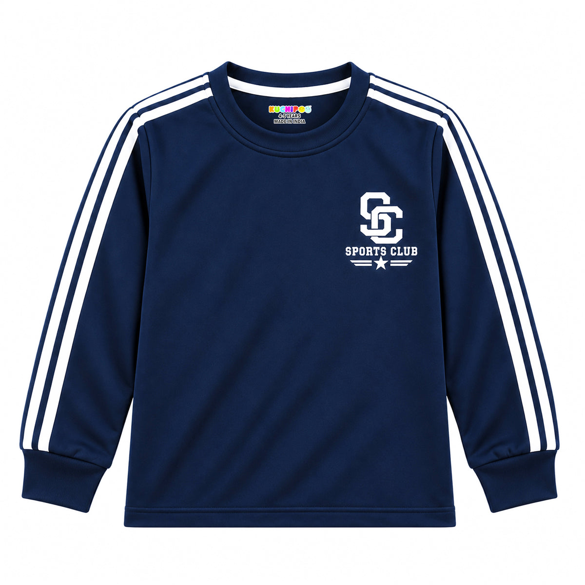 Kuchipoo Boys Full Sleeve Round Neck T-Shirt & Track Pant Set | Athletic Sportswear Tracksuit with Side Stripe Joggers | Casual Activewear Co-Ord Set for Boys