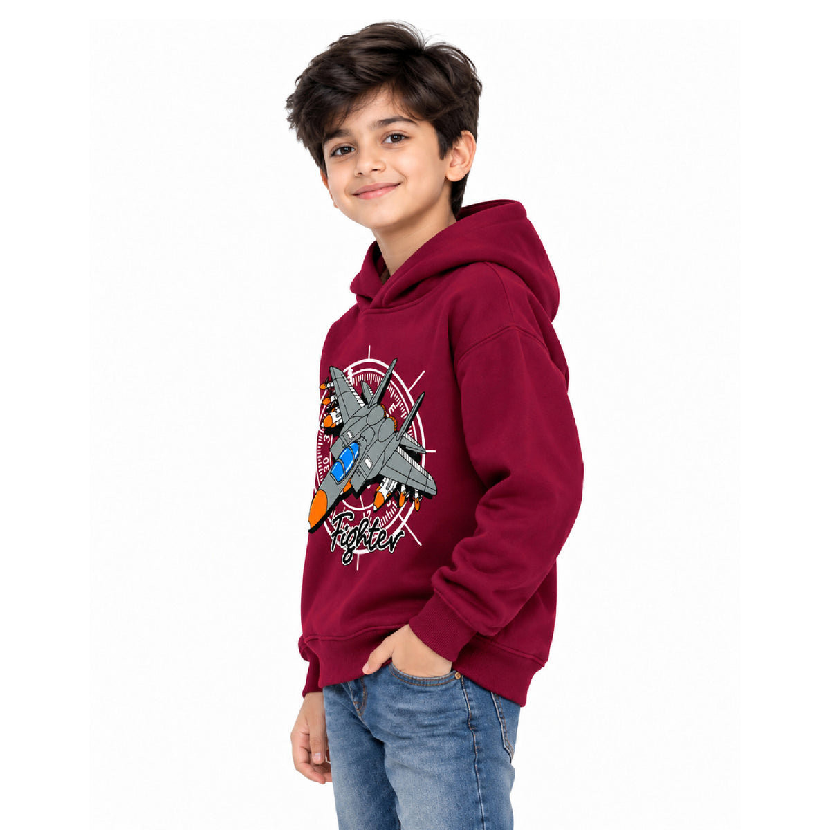 Kuchipoo Boys Printed Hooded Sweatshirt | Full Sleeve Pullover Hoodie with Ribbed Cuffs | Warm & Comfortable Casual Winter Wear for Kids