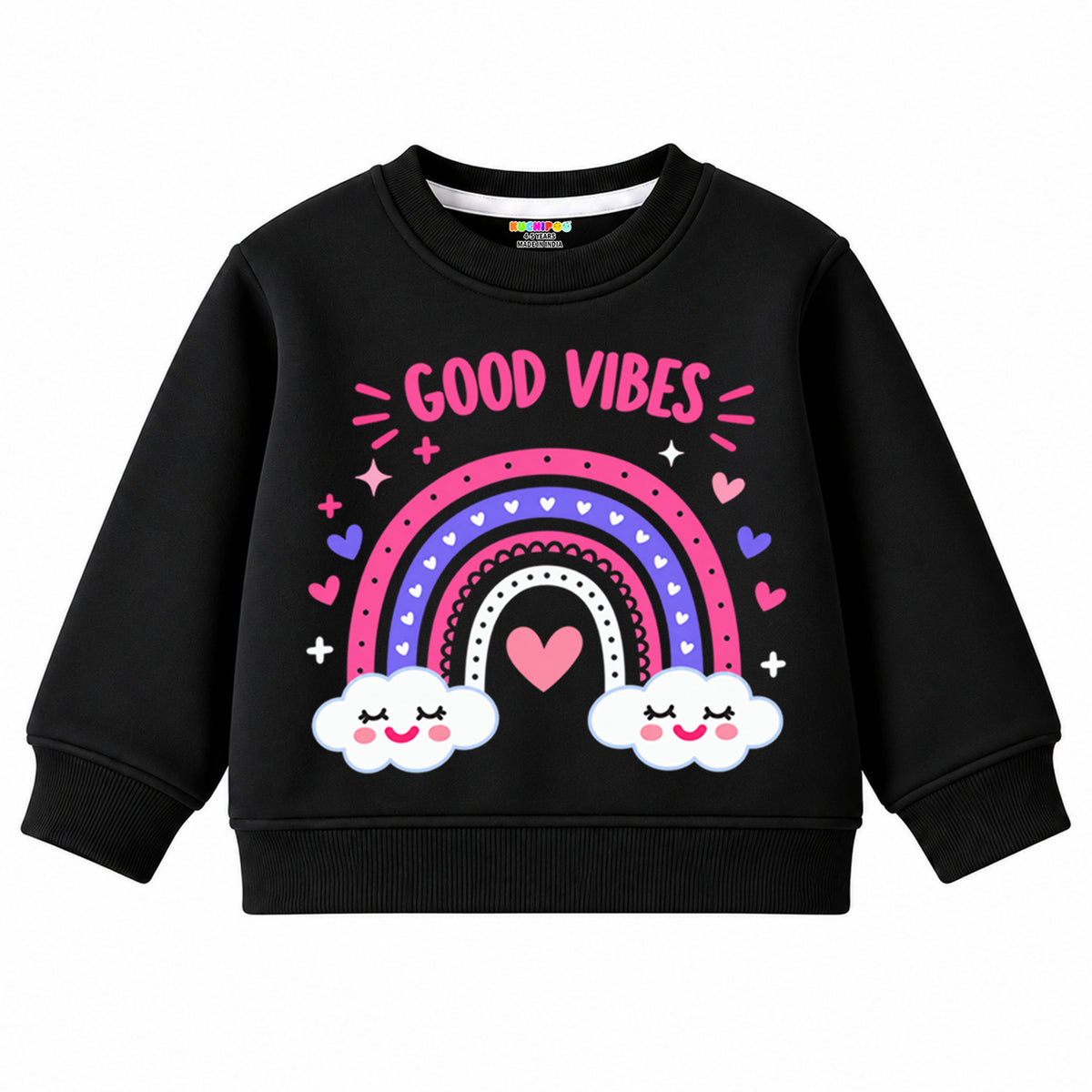 Kuchipoo Girls Printed Sweatshirt & Track Pant Set | Full Sleeve Winter Co-ord Set | Soft & Comfortable Casual Wear for Kids