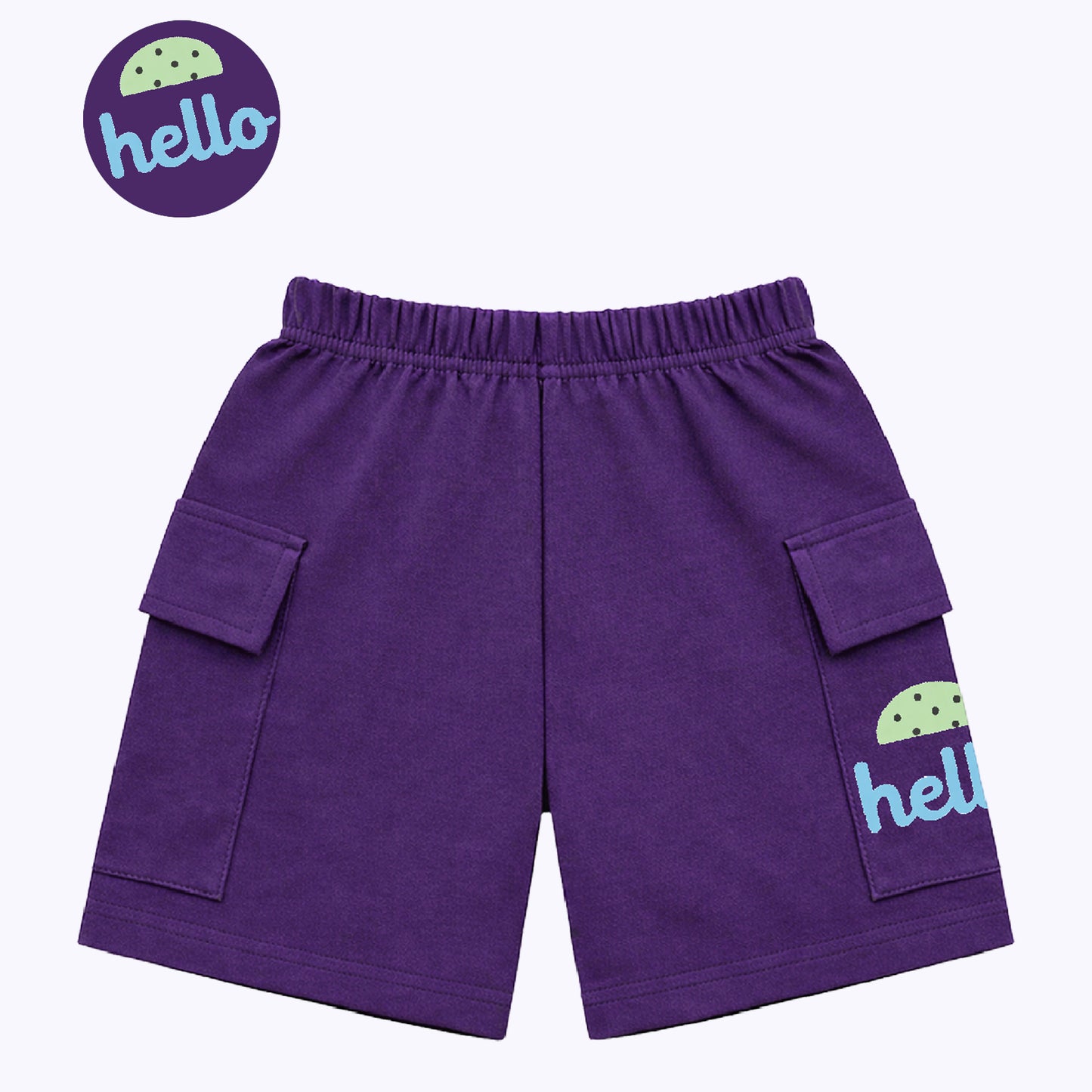 Kuchipoo Girls Cotton Cargo Shorts | Elastic Waistband | Double Pocket Shorts | Summer Casual Wear for Kids | Pack of 3