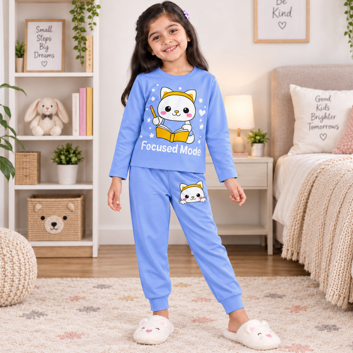 Kuchipoo Boys Regular Fit Cotton T-Shirts and Pyjamas Clothing Set-Pack of 2