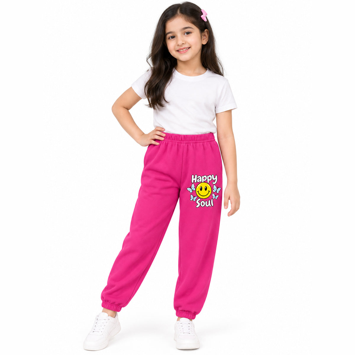 Kuchipoo Girls Cotton Jogger Pants | Soft Elastic Waist Comfortable Track Pants for Girls | Casual Joggers for Kids | Pack of 3