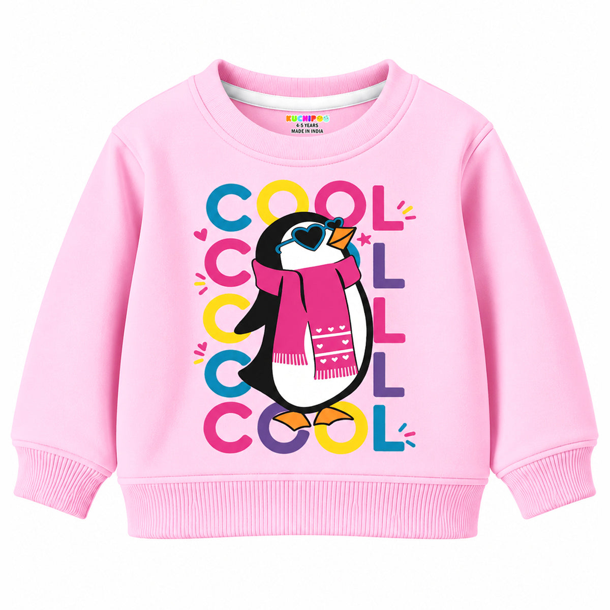 Kuchipoo Girls Printed Sweatshirt & Track Pant Set | Full Sleeve Winter Co-ord Set | Soft & Comfortable Casual Wear for Kids