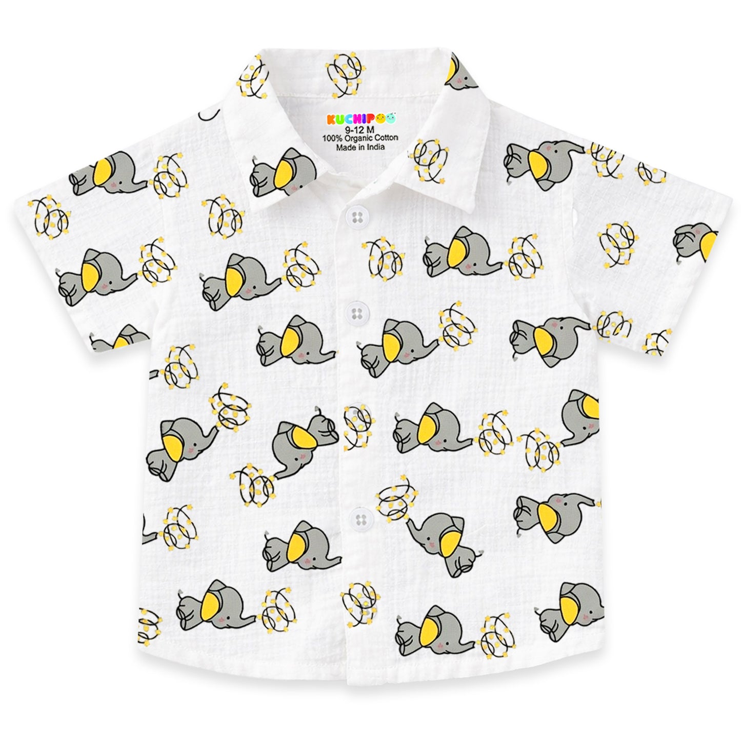 Kuchipoo Boys 100% Muslin Organic Cotton Co-Ord Set | Printed Half Sleeve Shirt & Shorts | Soft Breathable Fabric | Casual Summer Wear | Boys Stylish Outfit (Copy)