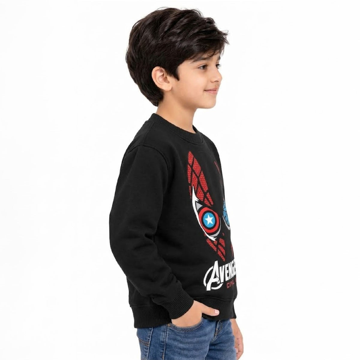 Kuchipoo © Marvel Boys Spiderman Graphic Printed Full Sleeve Round Neck Sweatshirt | Regular Fit Winterwear