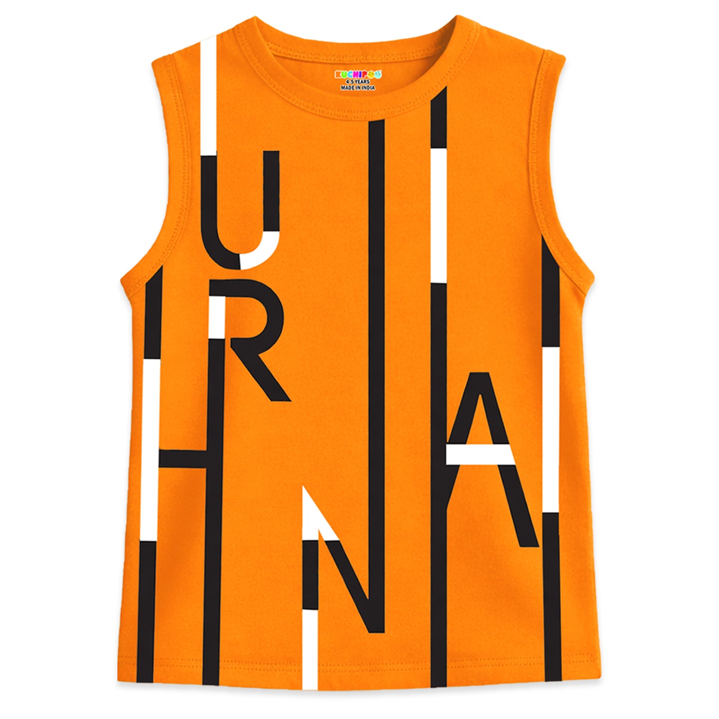 Kuchipoo Boys Sleeveless Cotton Tshirts | Printed Round Neck Kids Tshirts for Summer Wear | Pack of 3