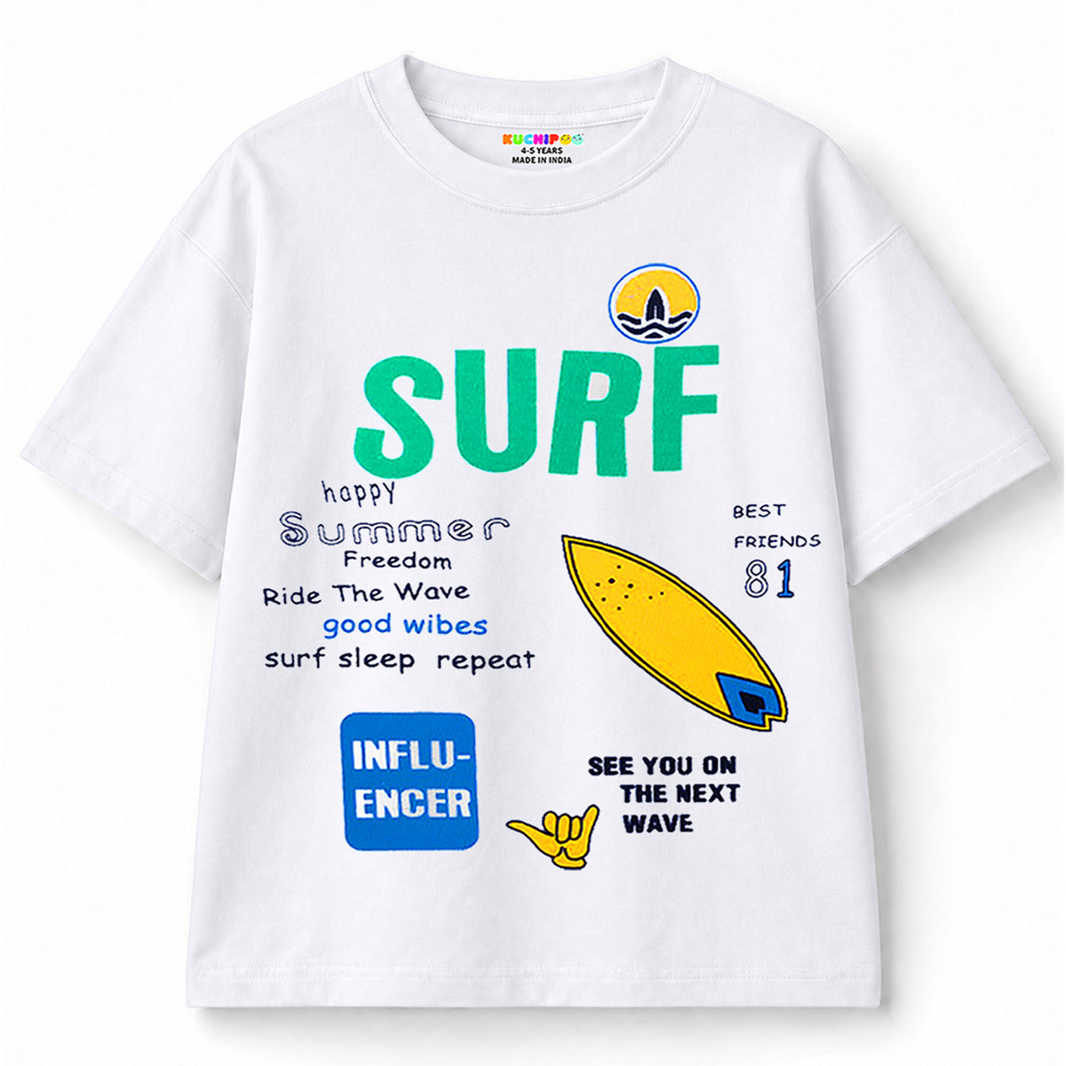 KUCHIPOO Boys Half Sleeves T-Shirts