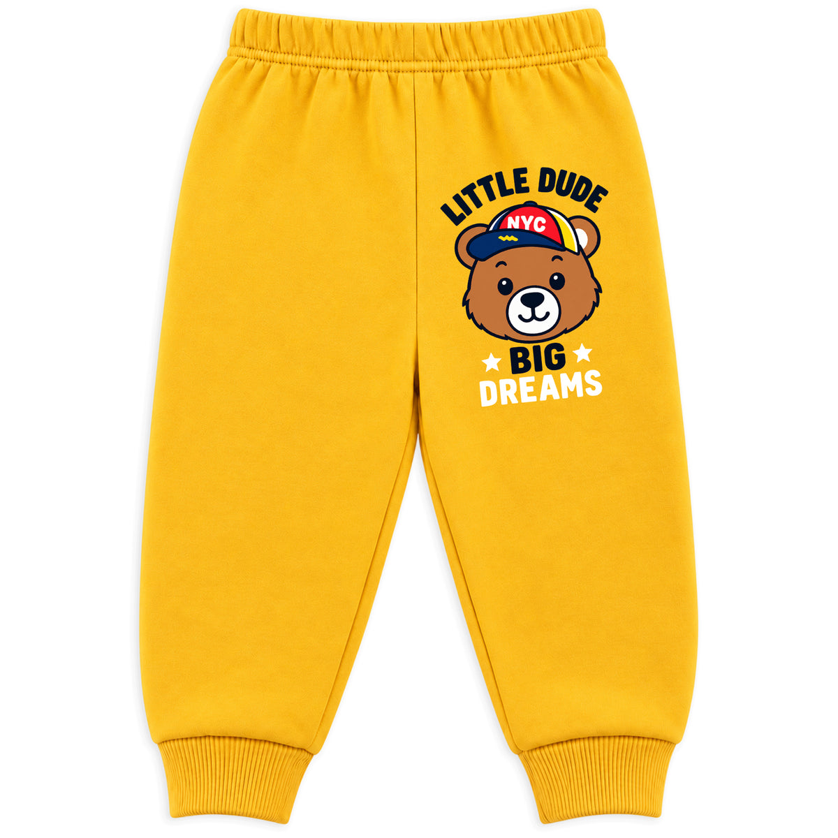 Kuchipoo Boys Printed Fleece Joggers Track Pants with Elastic Waistband & Ribbed Cuffs | Soft & Comfortable Winter Wear | Pack of 4