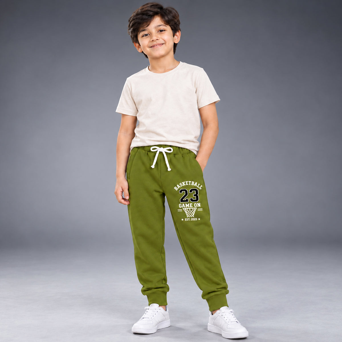 Kuchipoo Boys Printed Jogger Track Pants | Soft & Comfortable Regular Fit Lower with Elastic Waist, Drawstring & Ribbed Cuffs | Casual Sportswear for Kids | Pack of 3