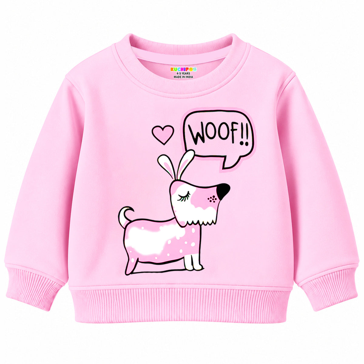 Kuchipoo Girls Printed Sweatshirt & Track Pant Set | Full Sleeve Winter Co-ord Set | Soft & Comfortable Casual Wear for Kids