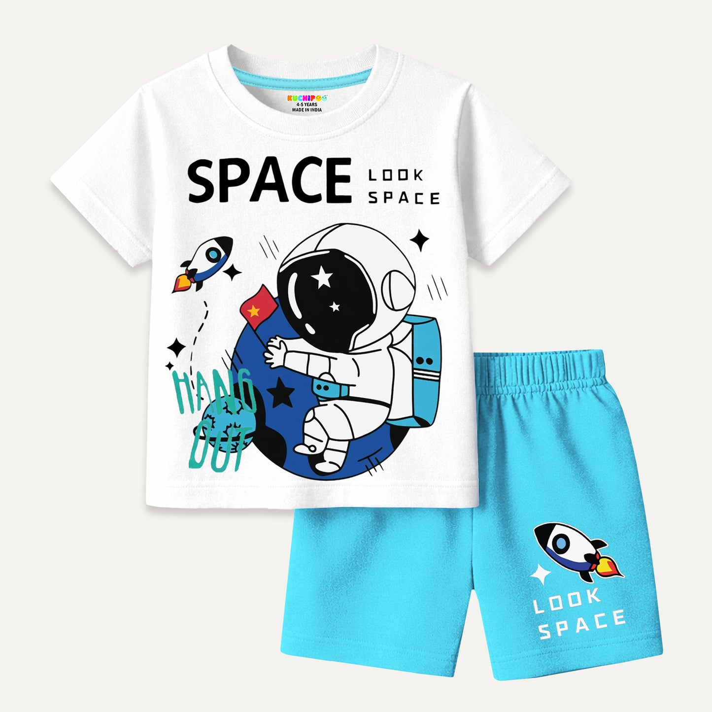 Kuchipoo Boys Cotton T-Shirt & Shorts | Printed Summer Wear Set | Soft & Comfortable Kids Clothing | Pack of 3