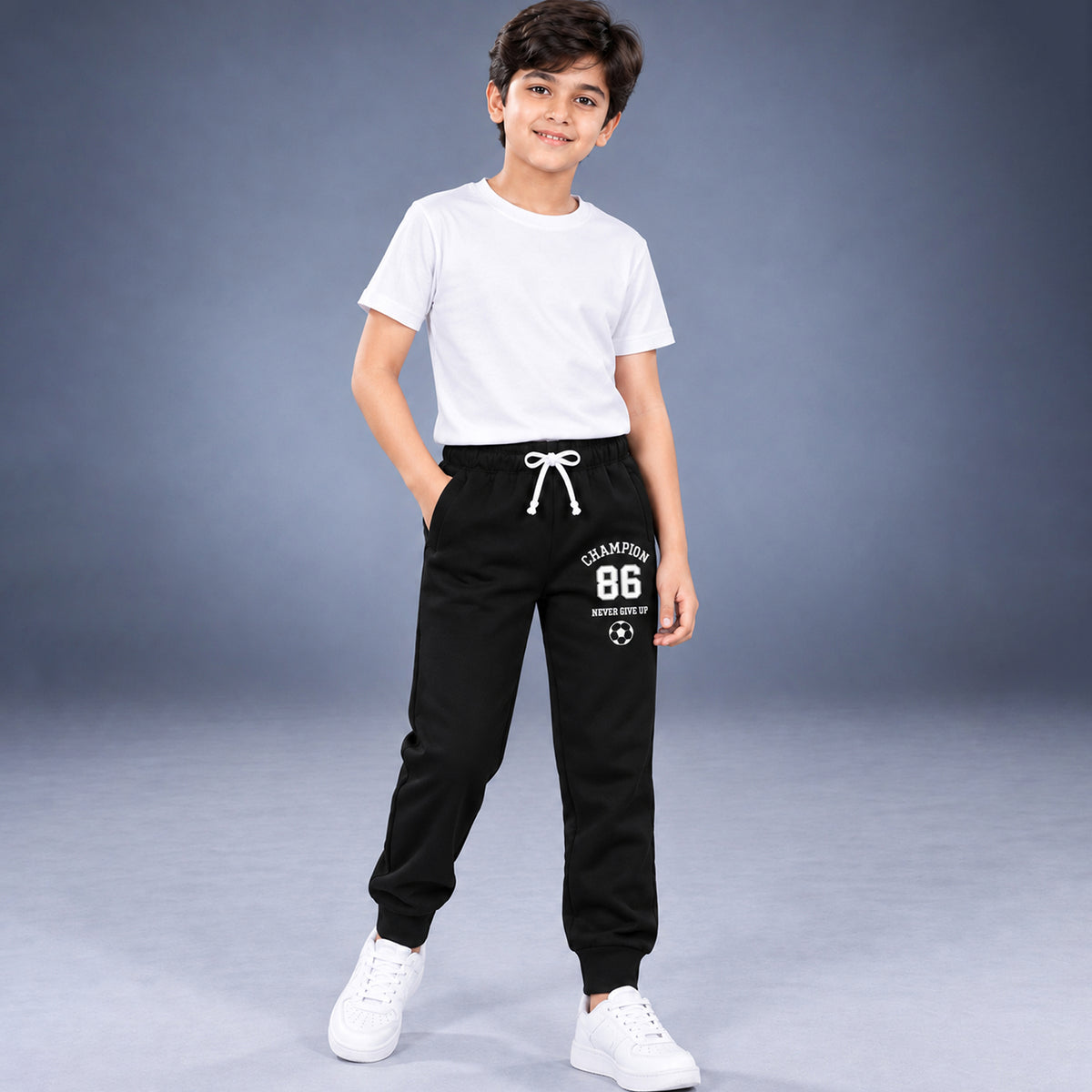 Kuchipoo Boys Printed Jogger Track Pants | Soft & Comfortable Regular Fit Lower with Elastic Waist, Drawstring & Ribbed Cuffs | Casual Sportswear for Kids | Pack of 3
