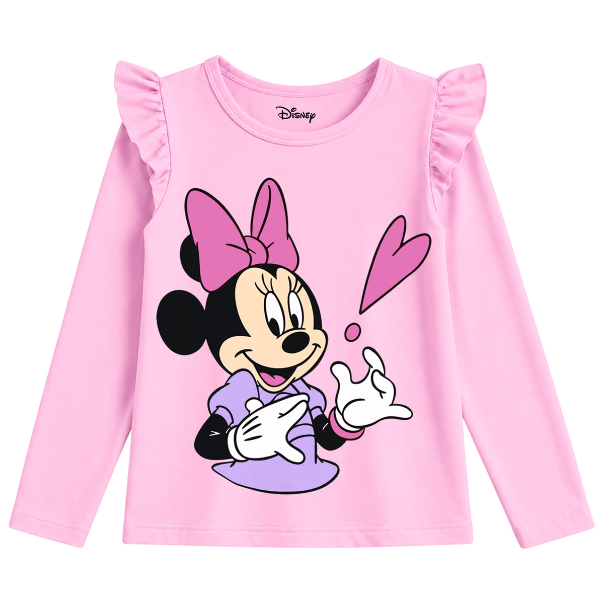 Kuchipoo © Disney Girls Minnie Mouse Frill T-Shirt Combo | Minnie & Friends Graphic Cotton Tees | Casual Summer Wear | Pack of 3