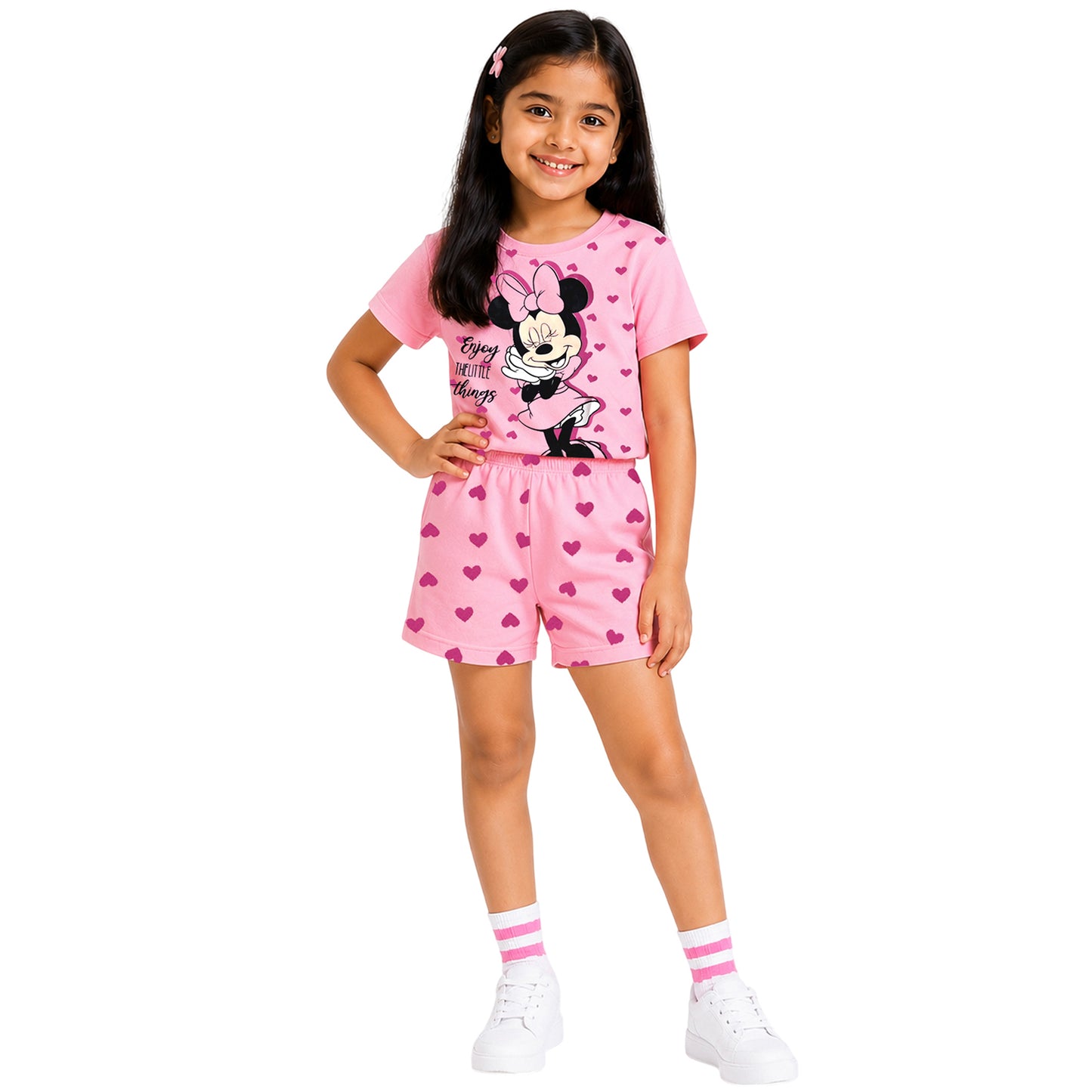 Kuchipoo © Disney Stitch Cotton T-Shirts and Shorts Set for Girls - Pack of 2