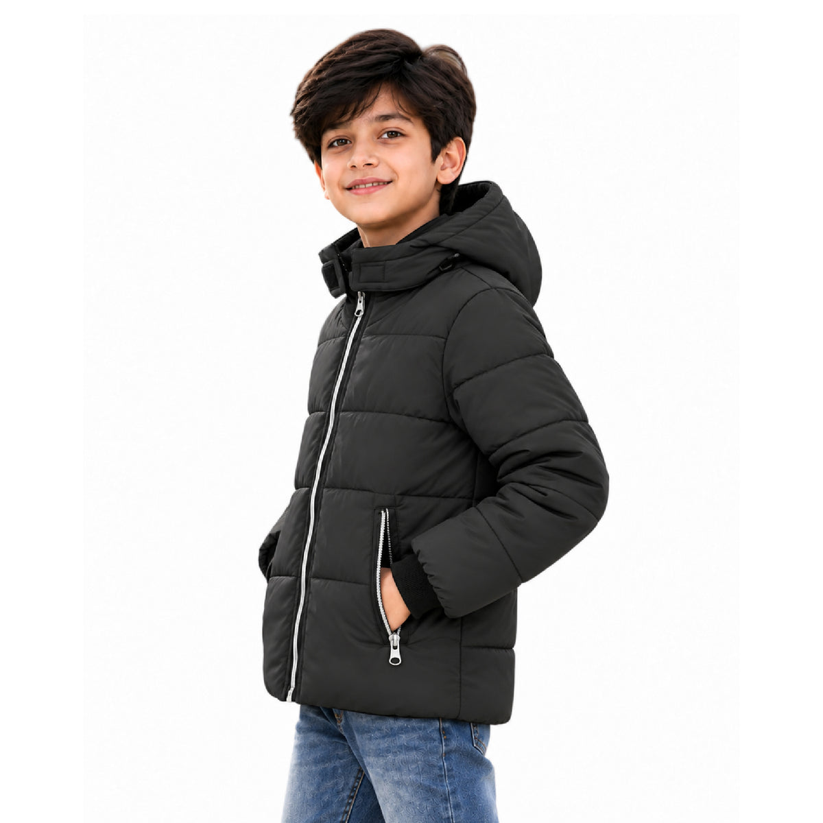Kuchipoo Boys Winter Puffer Jacket with Hood and front Pocket