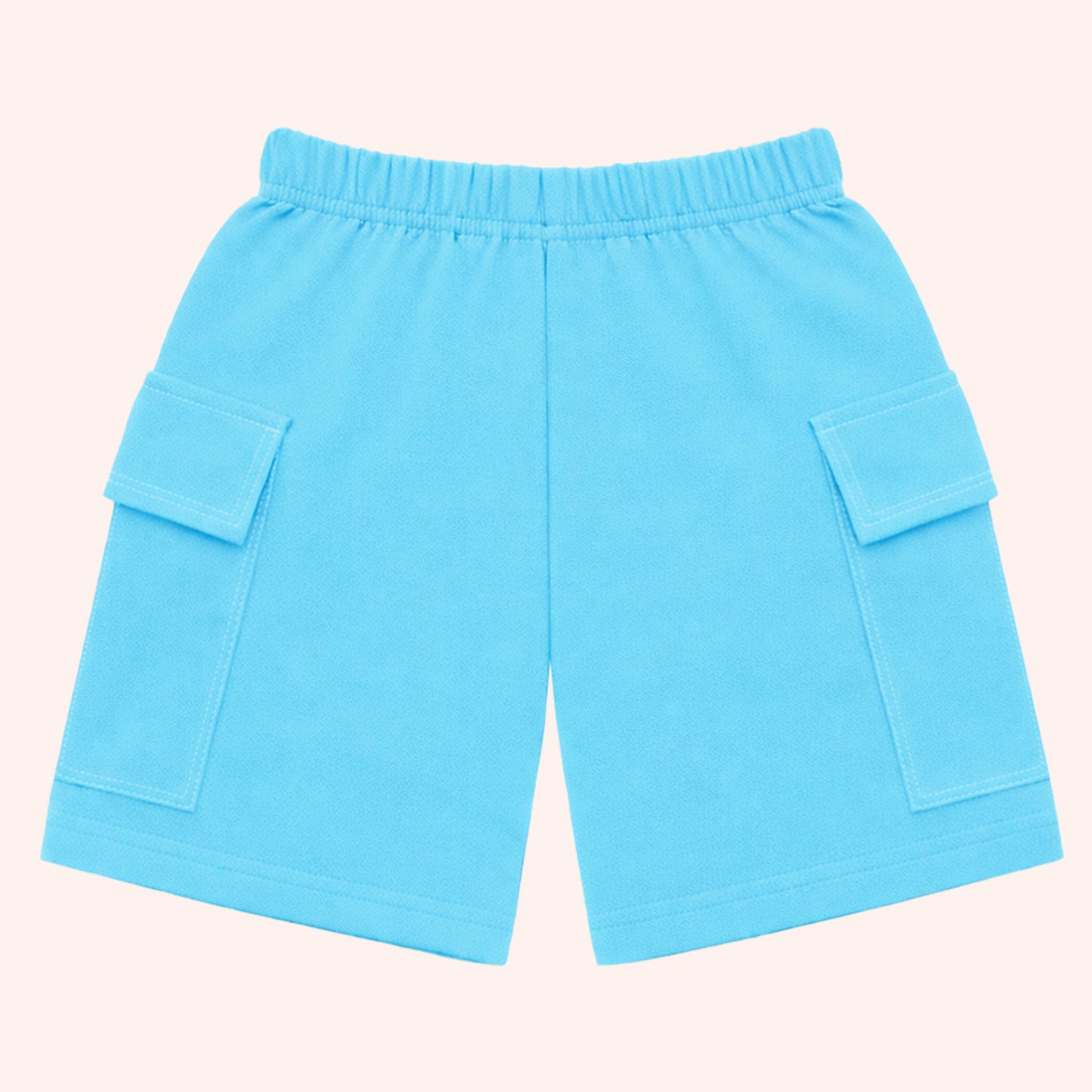 Kuchipoo Girls Cotton Cargo Shorts | Elastic Waistband | Double Pocket Shorts | Summer Casual Wear for Kids- Pack of 5