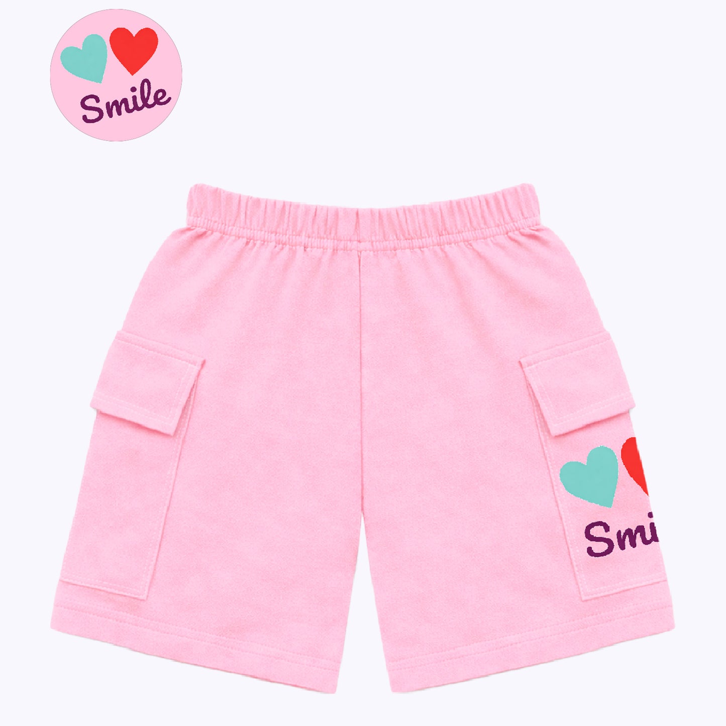 Kuchipoo Girls Cotton Cargo Shorts | Elastic Waistband | Double Pocket Shorts | Summer Casual Wear for Kids | Pack of 3