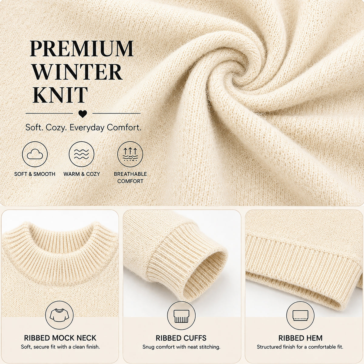 Kuchipoo Boys' Winter Wear Knitted Sweater | Full Sleeves Warm Pullover | Casual & Stylish Kids' Jumper