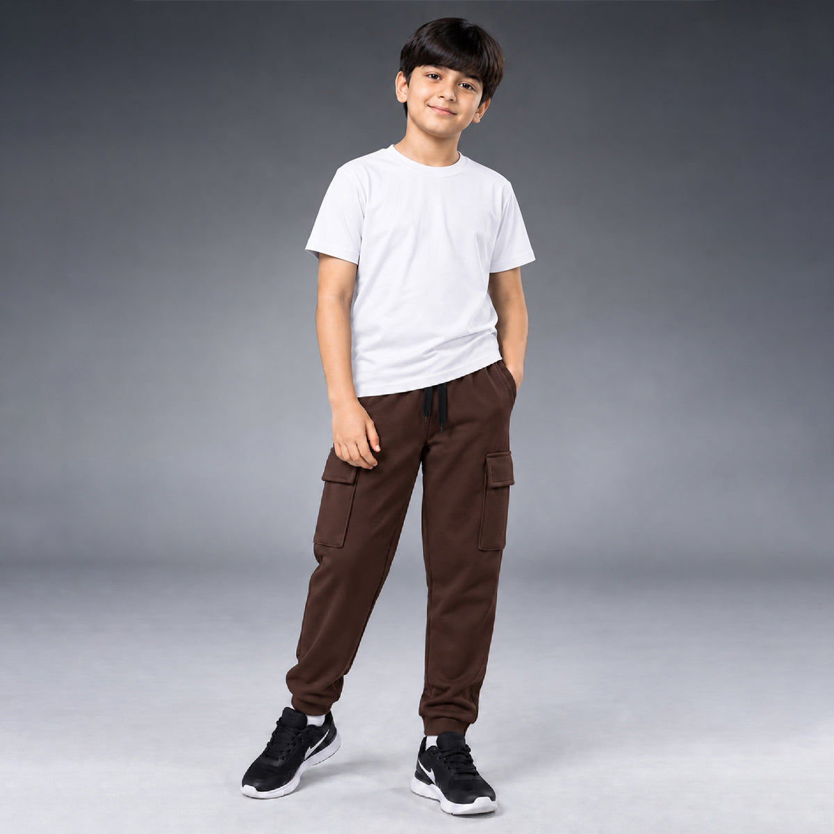 Kuchipoo Boys 4 Pocket Cargo Jogger Pants | Regular Fit Track Pants with Utility Pockets | Soft & Comfortable Casual Wear | Pack of 3