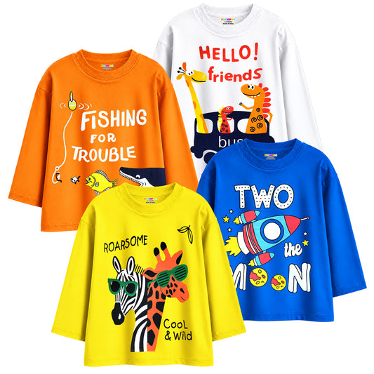 KUCHIPOO Baby Boys and Baby Girls Full Sleeves T-Shirts