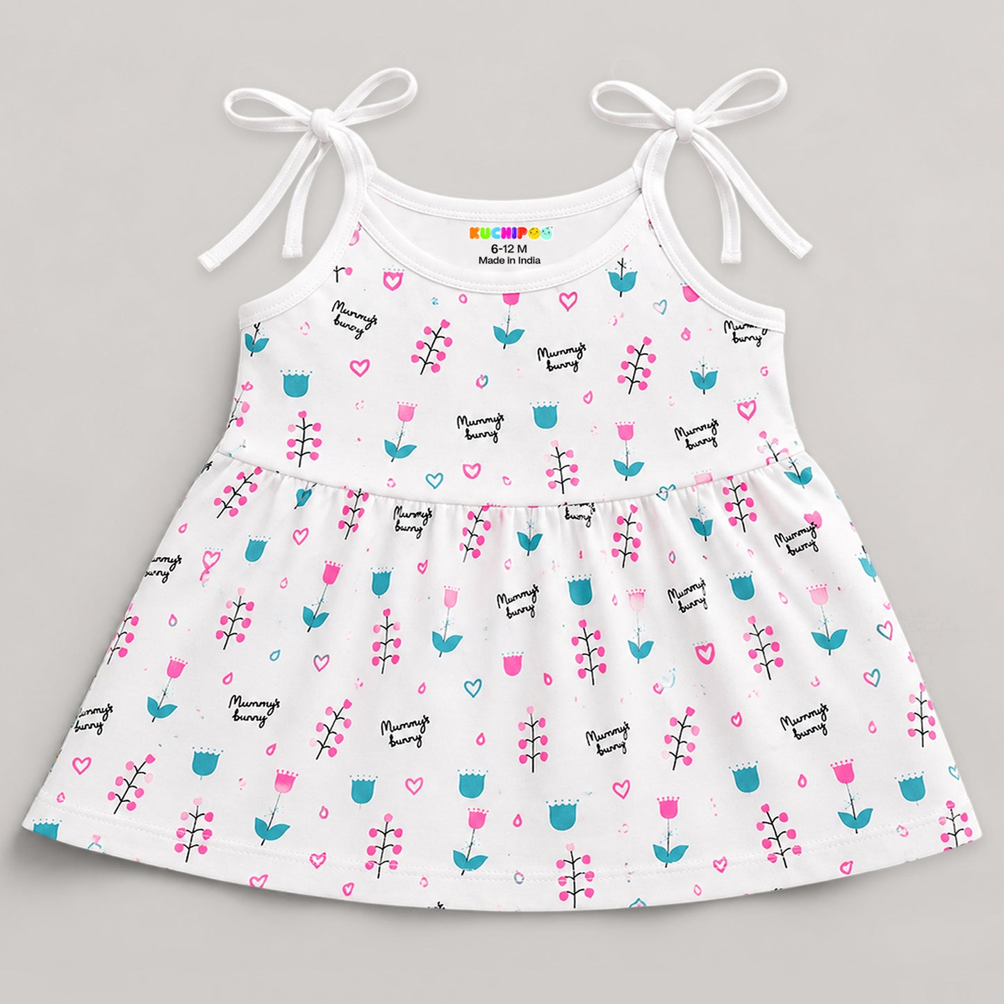 Kuchipoo Baby Girls 100% Cotton Frocks - Pack of 4