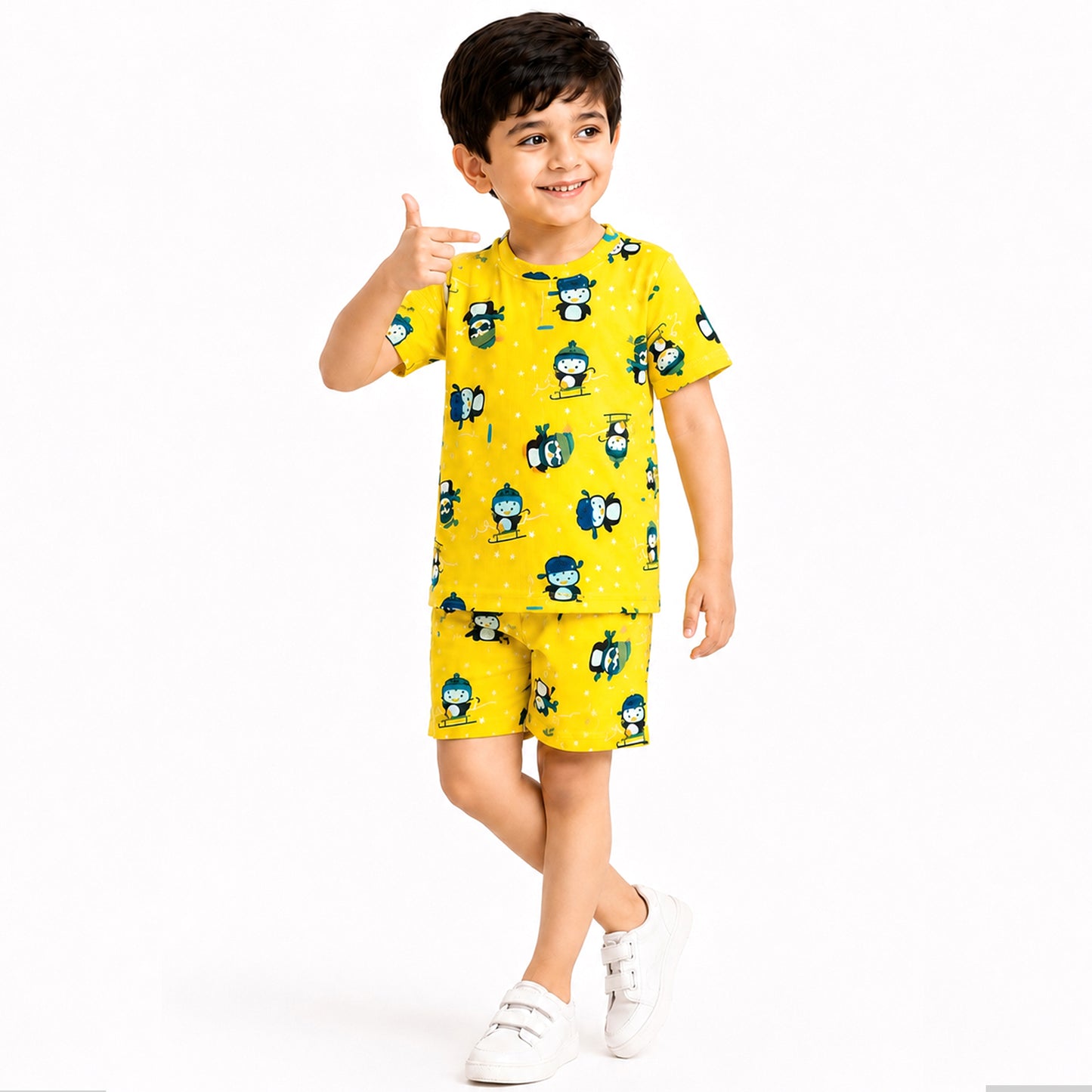 Kuchipoo Boys Cotton T-Shirt & Shorts | Printed Summer Wear Set | Soft & Comfortable Kids Clothing | Pack of 3