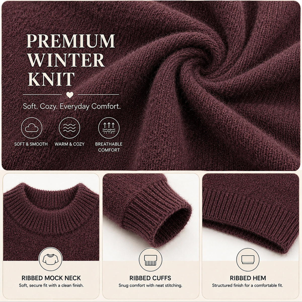 Kuchipoo Boys' Winter Wear Knitted Sweater | Full Sleeves Warm Pullover | Casual & Stylish Kids' Jumper