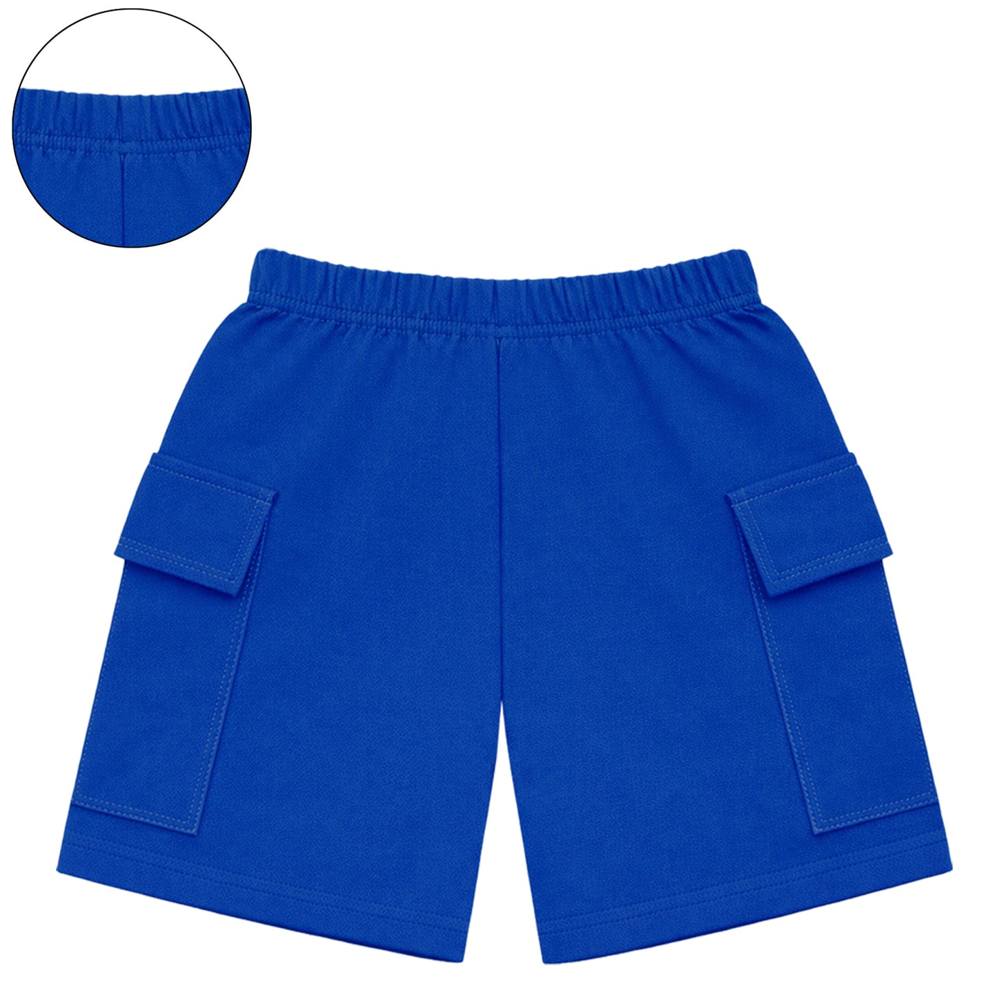 Kuchipoo Boys Cotton Cargo Shorts | Elastic Waistband | Double Pocket Shorts | Summer Casual Wear for Kids | Pack of 3