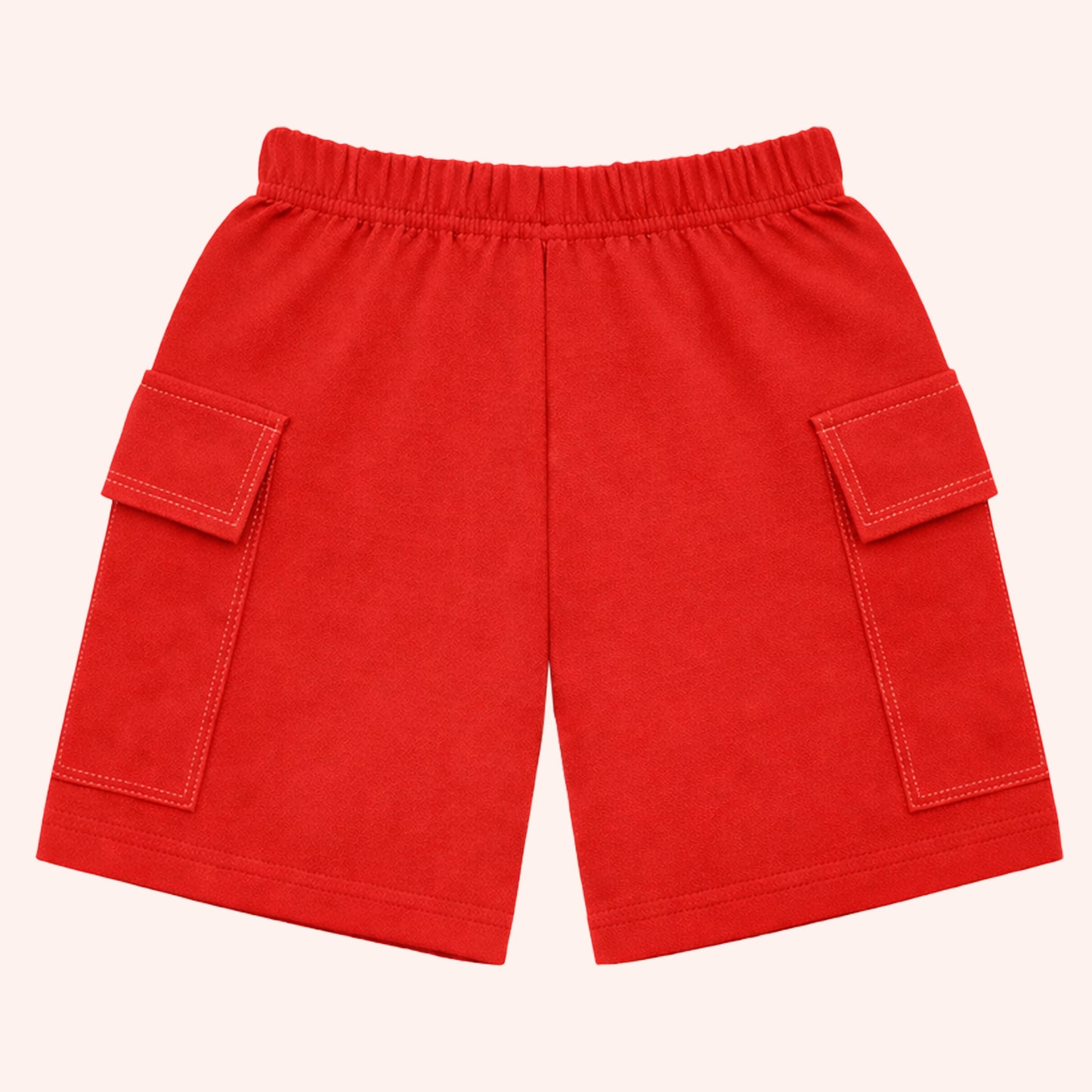 Kuchipoo Girls Cotton Cargo Shorts | Elastic Waistband | Double Pocket Shorts | Summer Casual Wear for Kids- Pack of 5