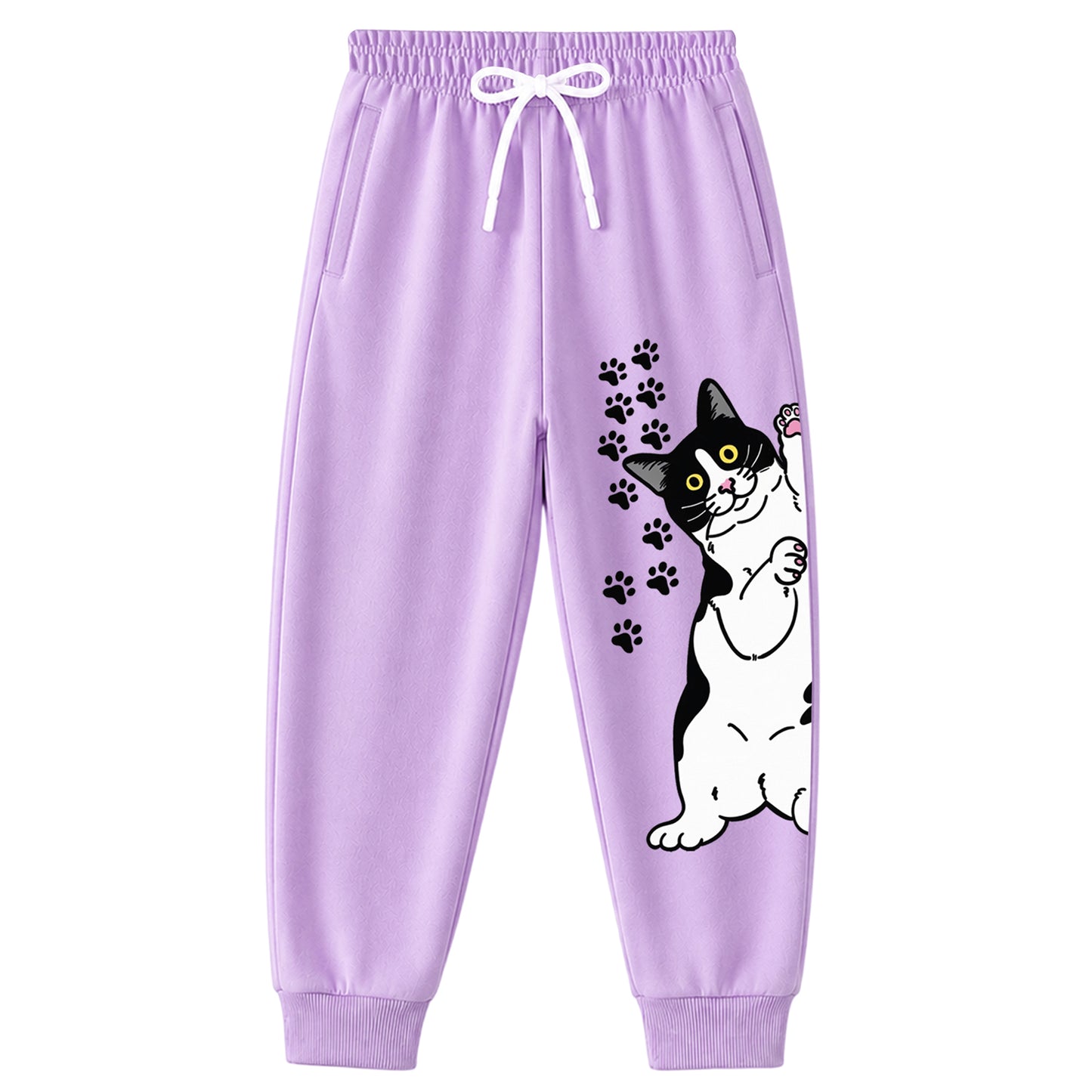 Kuchipoo Girls Cotton Jogger Pants with Elastic Waist & Drawstring – Soft & Comfortable Track Pants for Kids – Pack of 3
