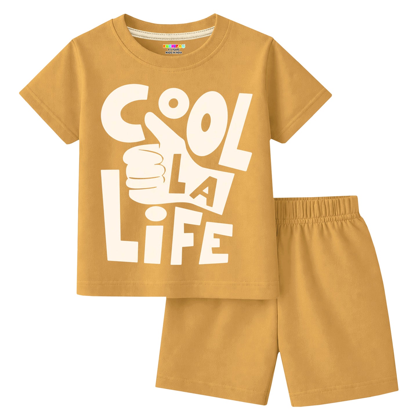 Kuchipoo Boys Cotton T-Shirt & Shorts Set | Half Sleeve Round Neck Top with Elastic Waist Shorts | Soft & Comfortable Casual Wear for Kids | Pack of 3