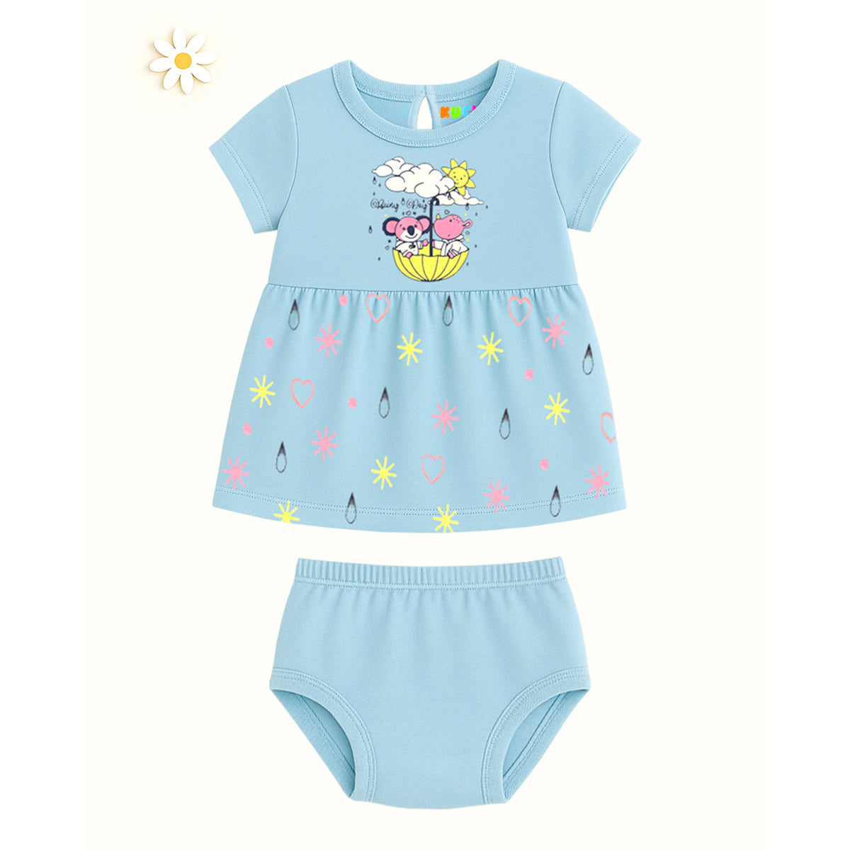 Kuchipoo Girls Regular Fit Short Sleeves Dress