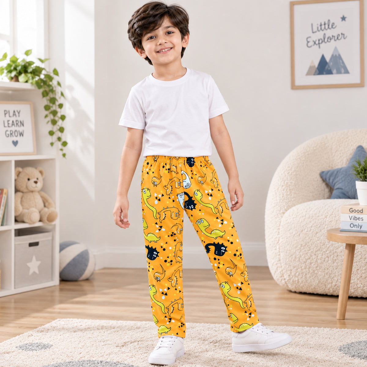 Kuchipoo Boys & Girls Printed Pajama Pack of 5 | Soft & Comfortable Full Length Pyjamas | Cozy Casual Bottom Wear for Light Winters