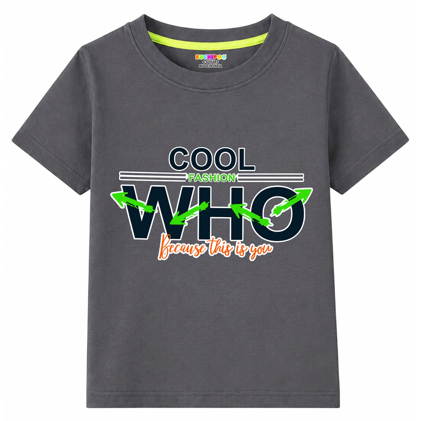 Kuchipoo Boys Cotton Printed T-Shirts | Half Sleeve Round Neck | Soft & Comfortable Casual Wear for Kids | Pack of 5